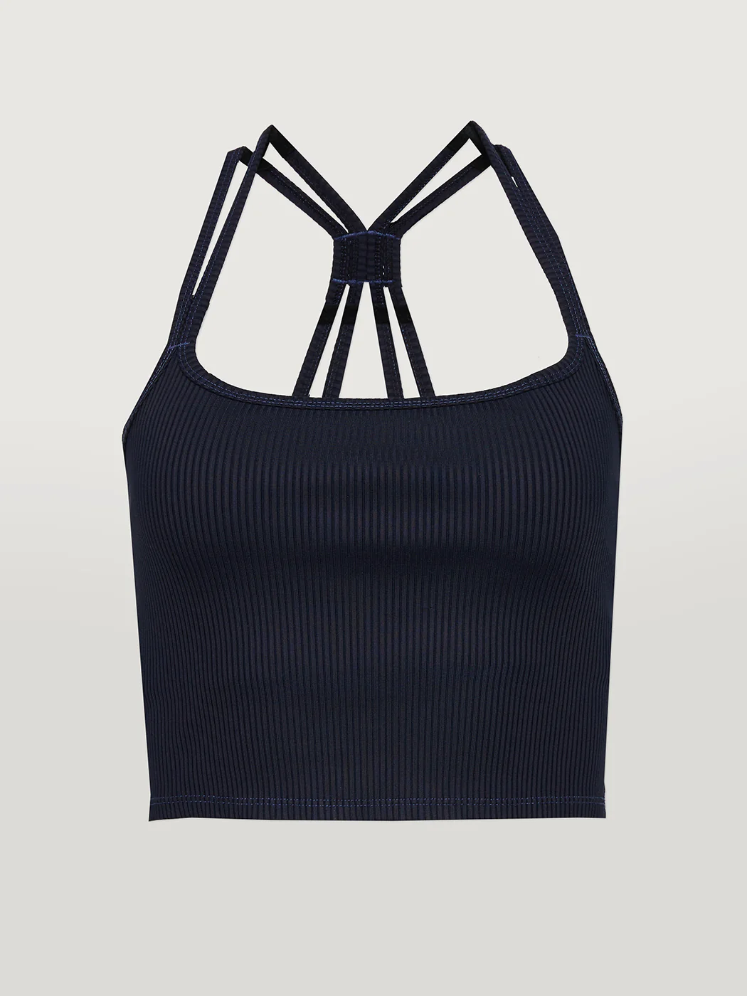 Ribbed Cami Bra - Navy - Image 7