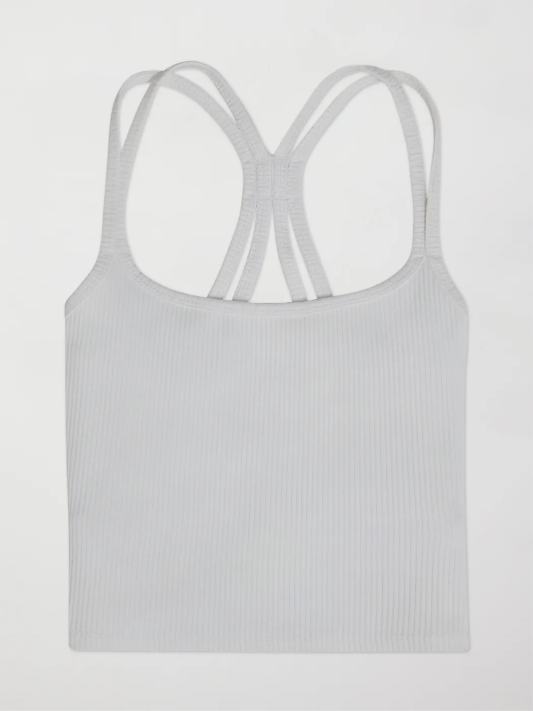 Ribbed Cami Bra - White - Image 5