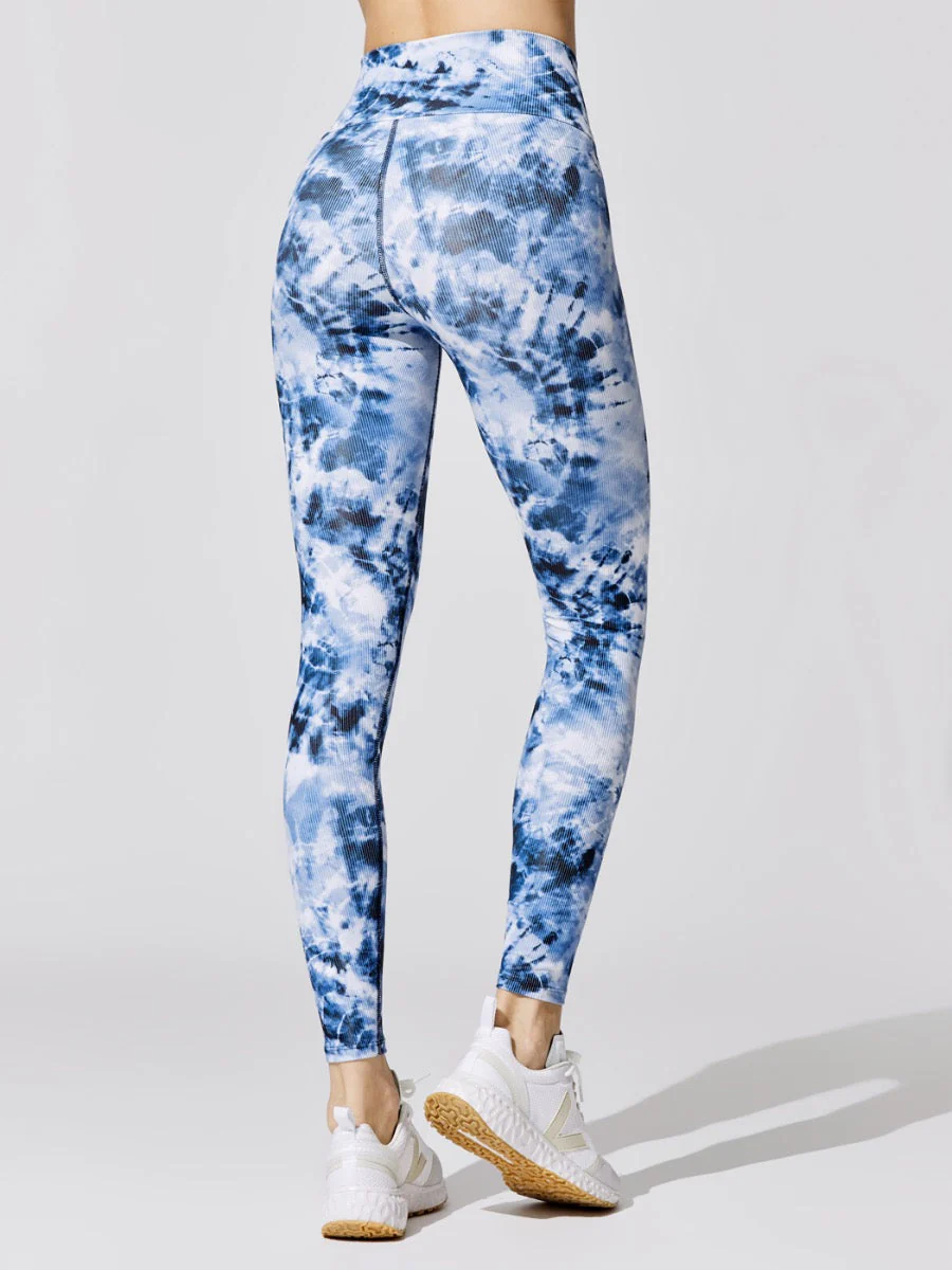 Ribbed Cara Legging - Indigo Tie Dye - Image 3