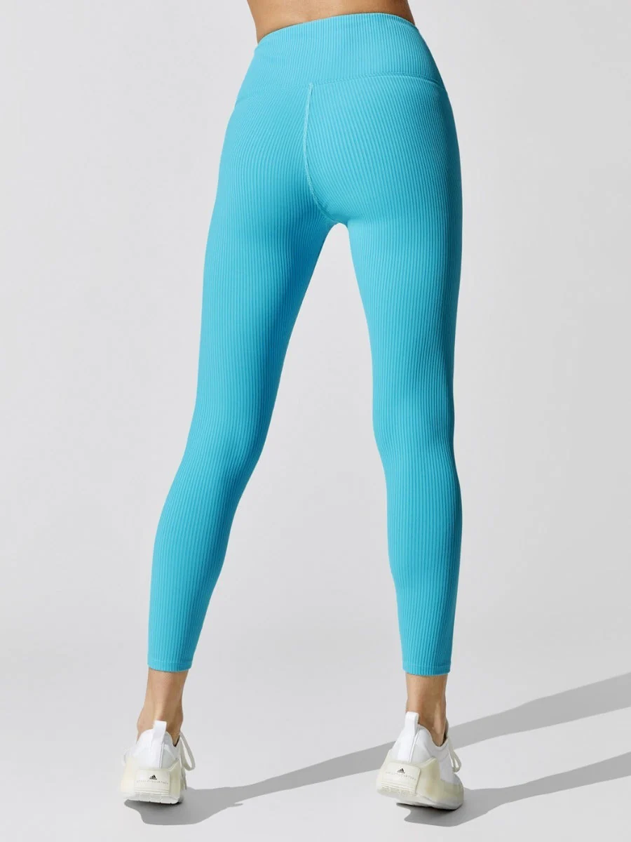 Ribbed 7/8 Legging - Light Aqua - Image 2