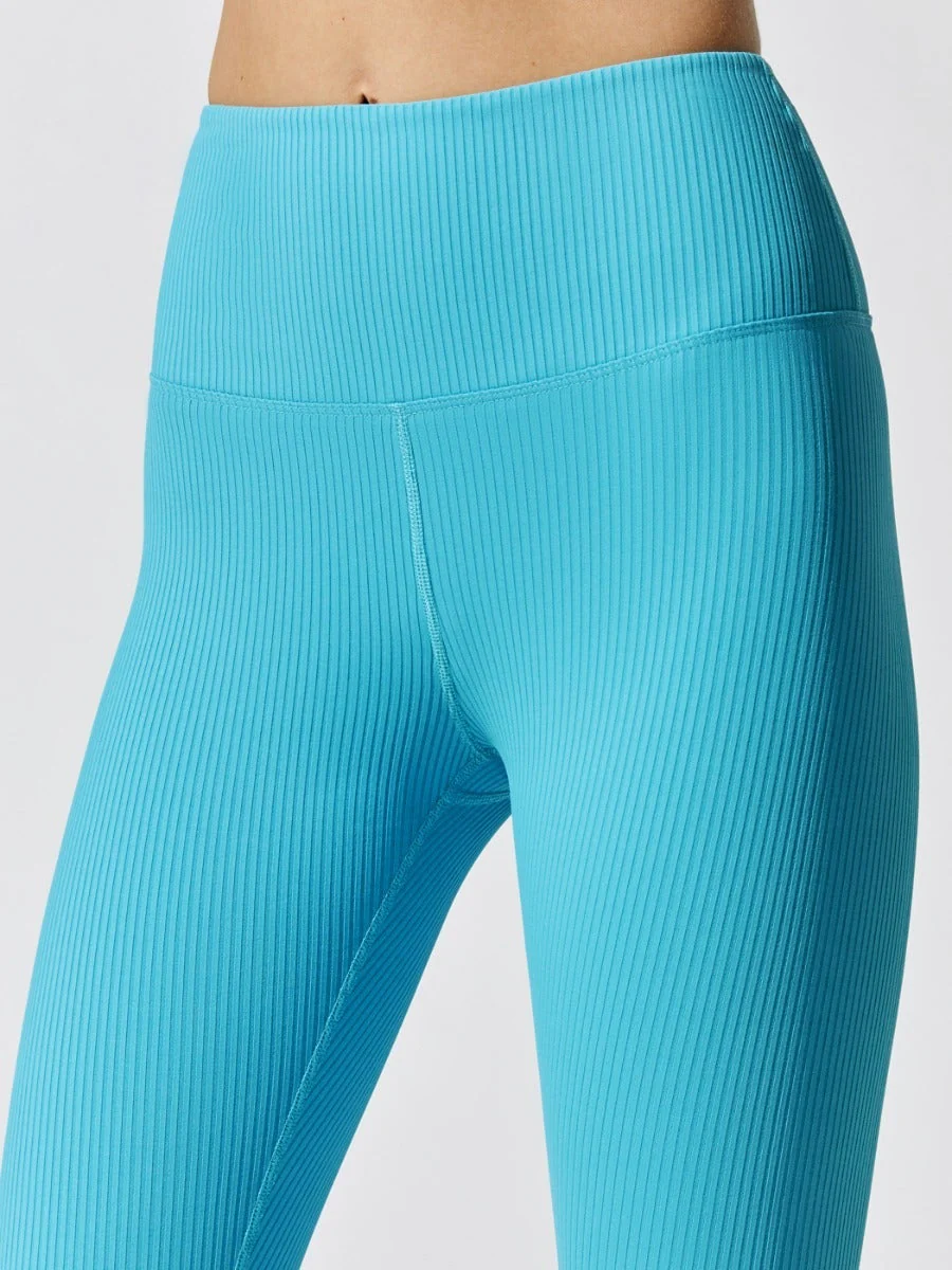 Ribbed 7/8 Legging - Light Aqua - Image 3