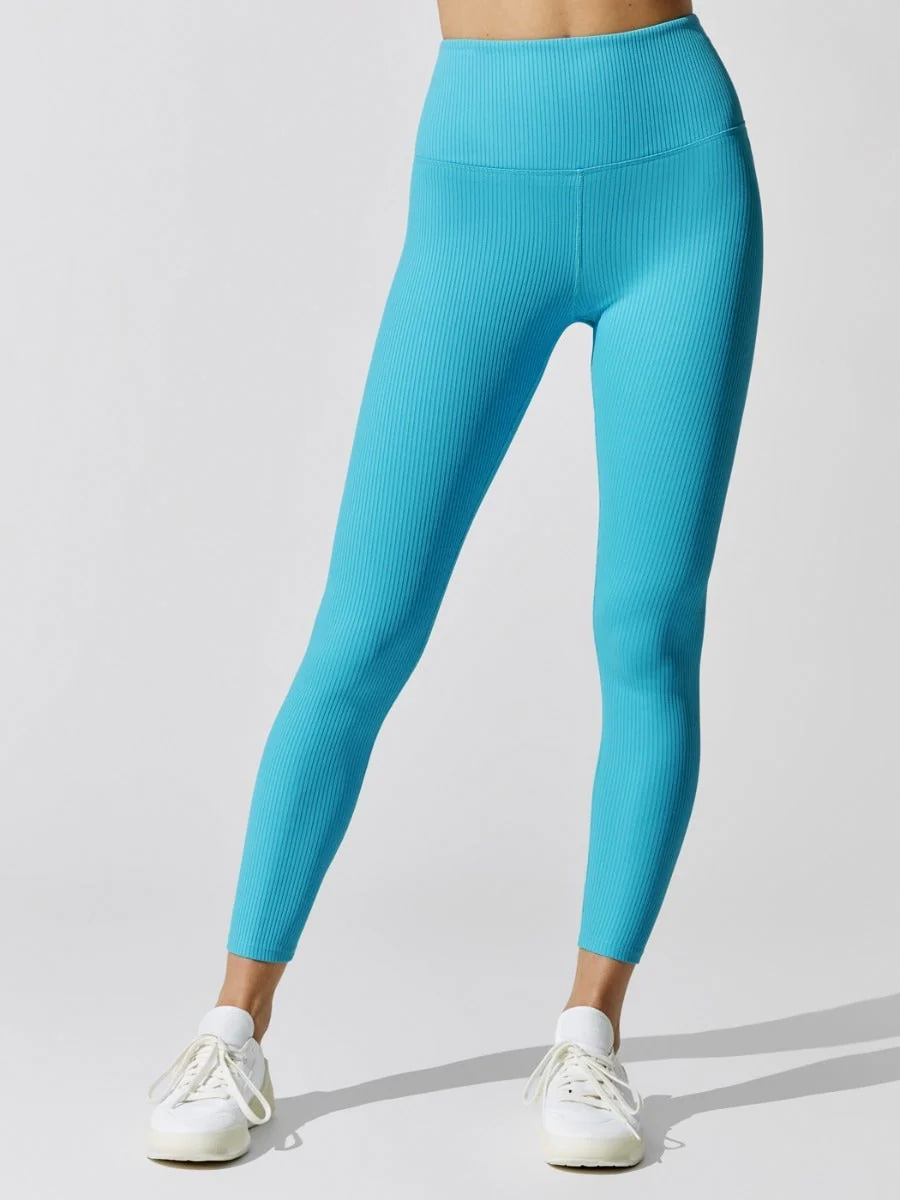 Ribbed 7/8 Legging - Light Aqua - Image 5