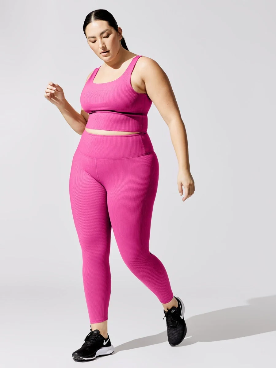 Ribbed 7/8 Legging - Magenta - Image 7