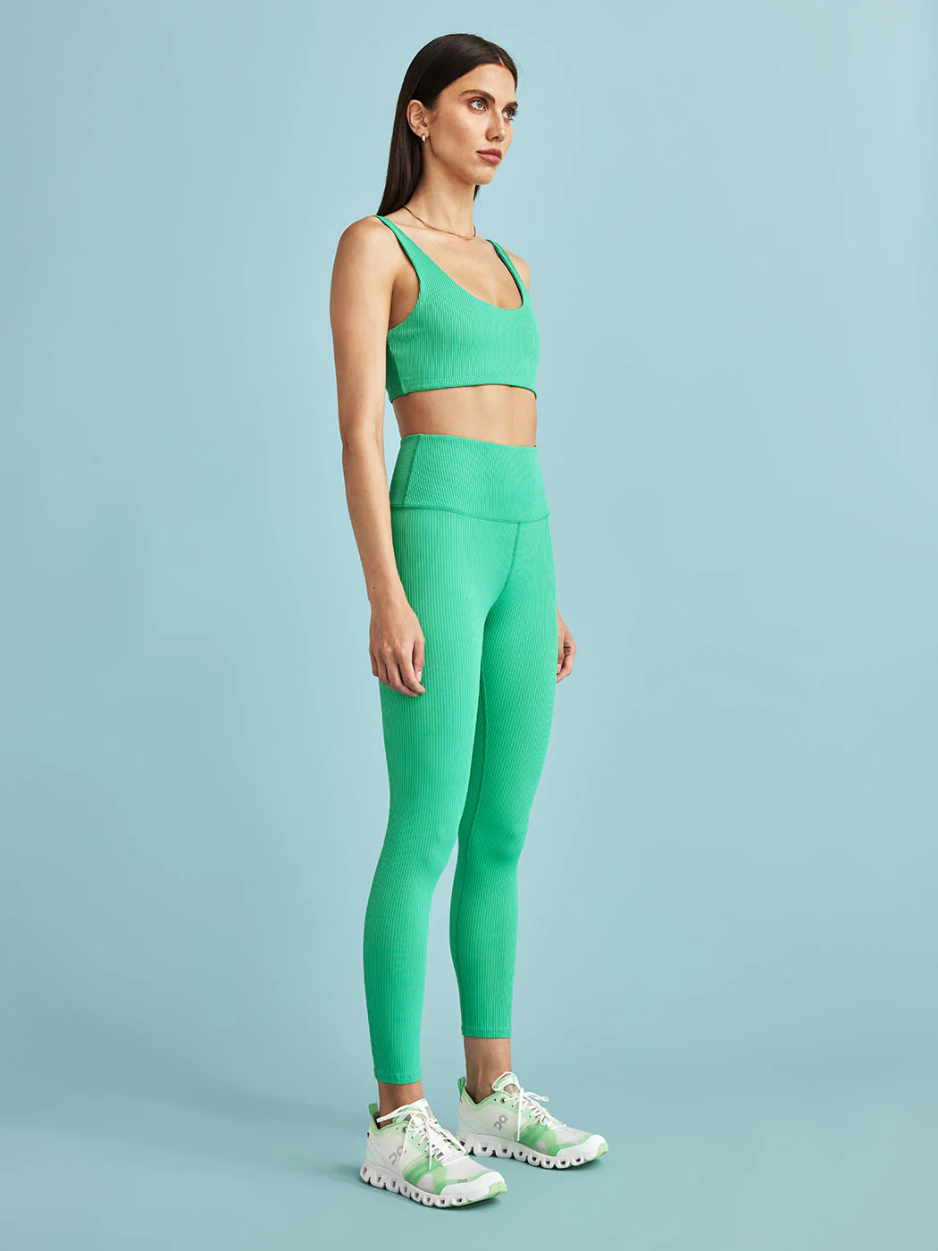 Ribbed 7/8 Legging - Digital Green - Image 7