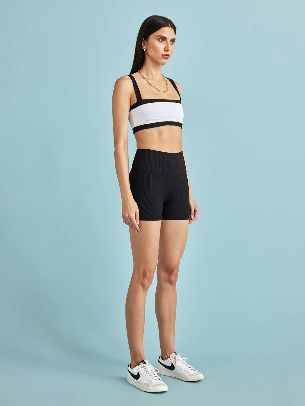 Ribbed Shortie - Black - Image 7