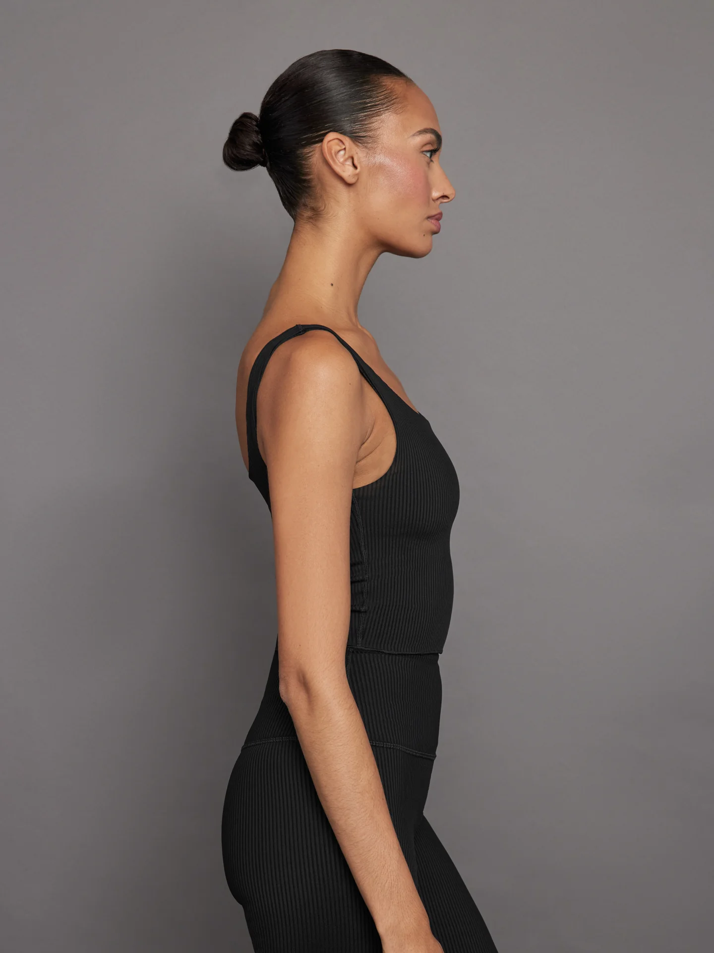 Ribbed Tank - Black - Image 3