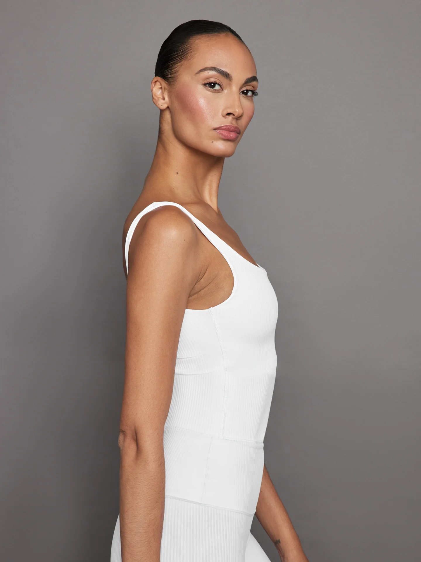 Ribbed Tank - White - Image 3