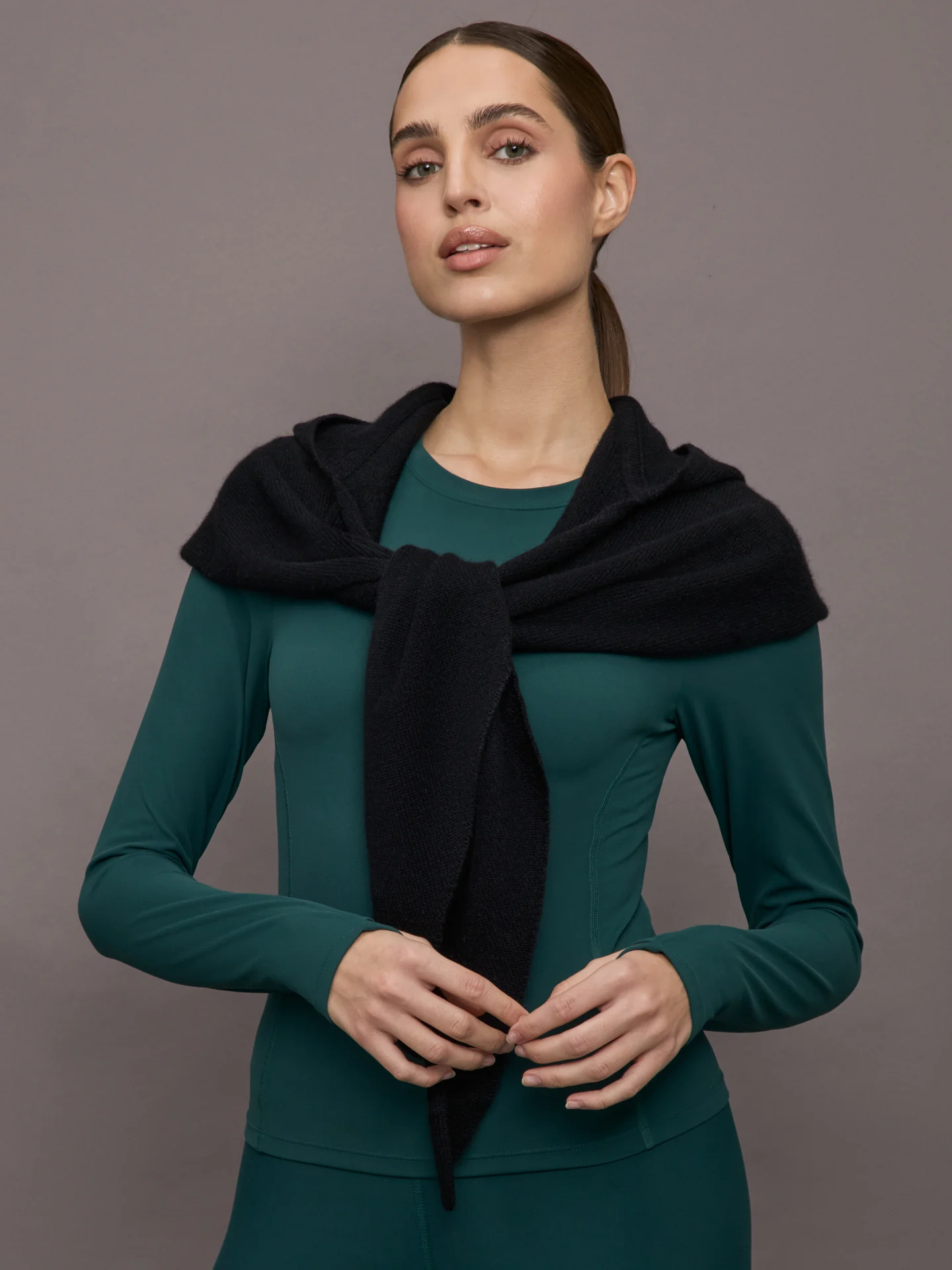 Rina Hooded Scarf - Black