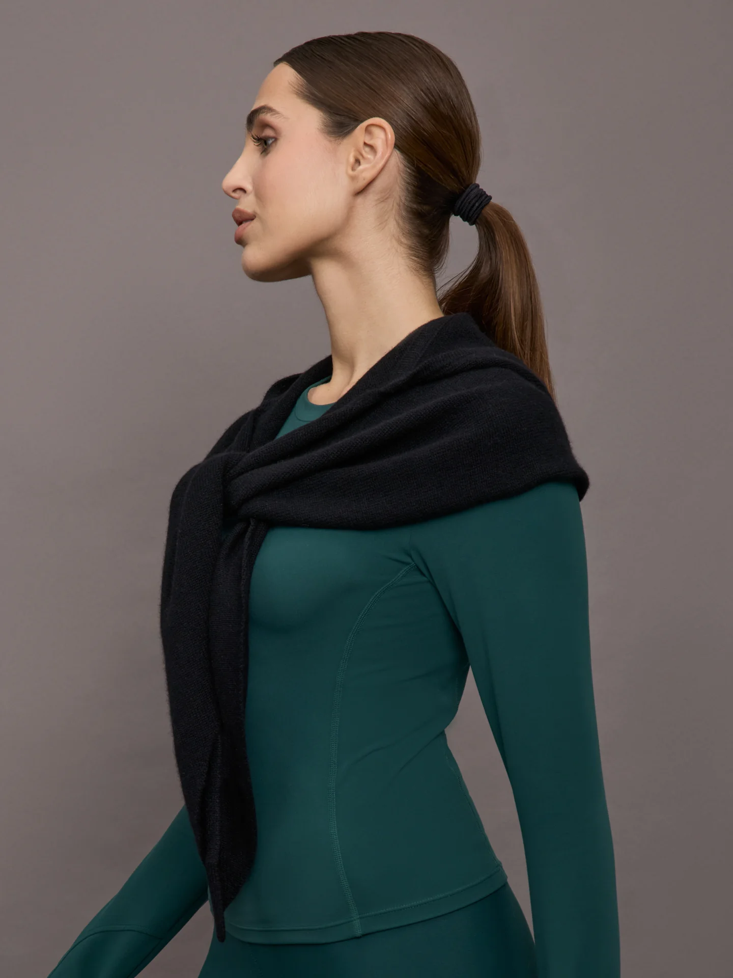 Rina Hooded Scarf - Black - Image 3