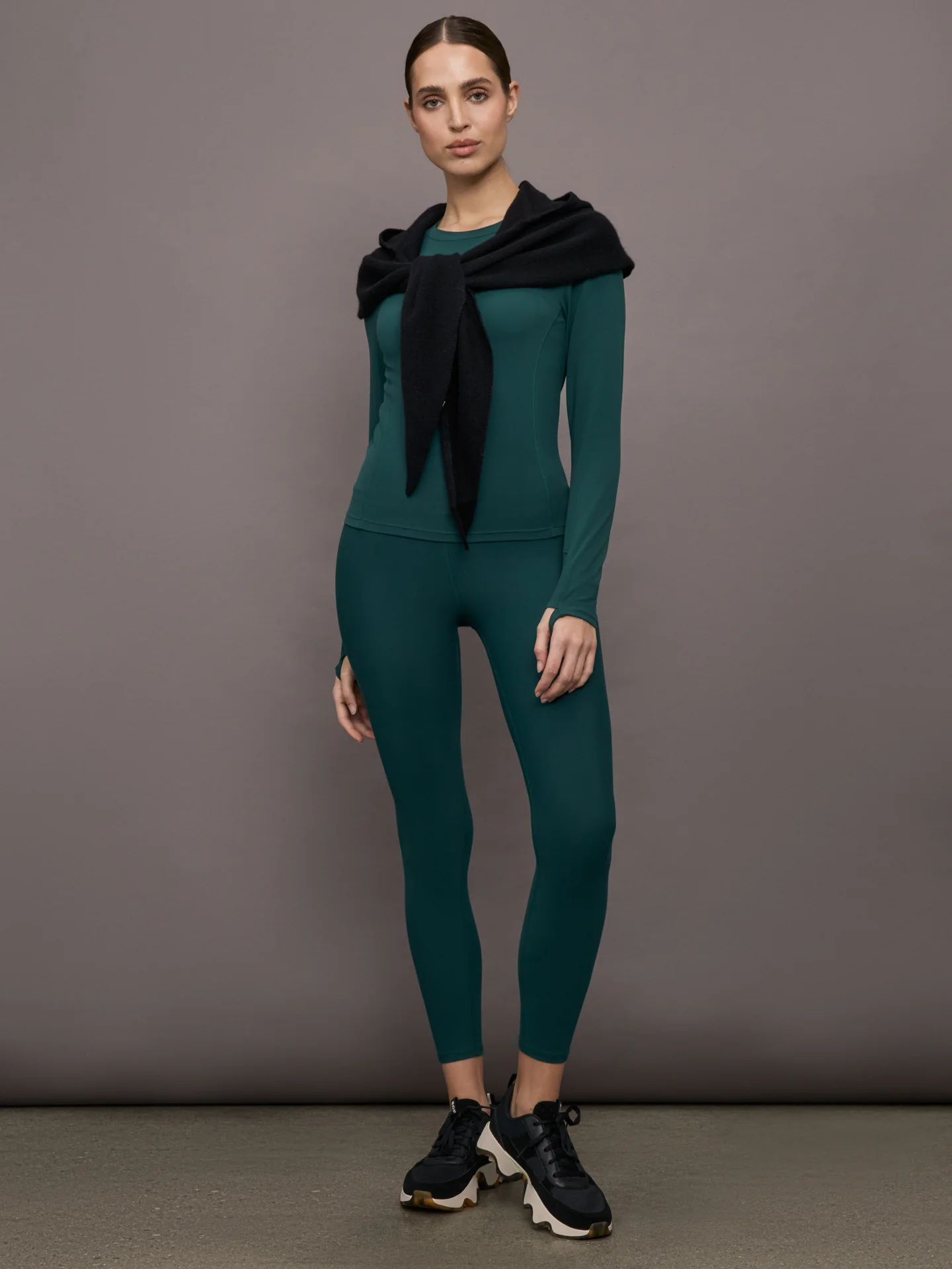 Rina Hooded Scarf - Black - Image 5