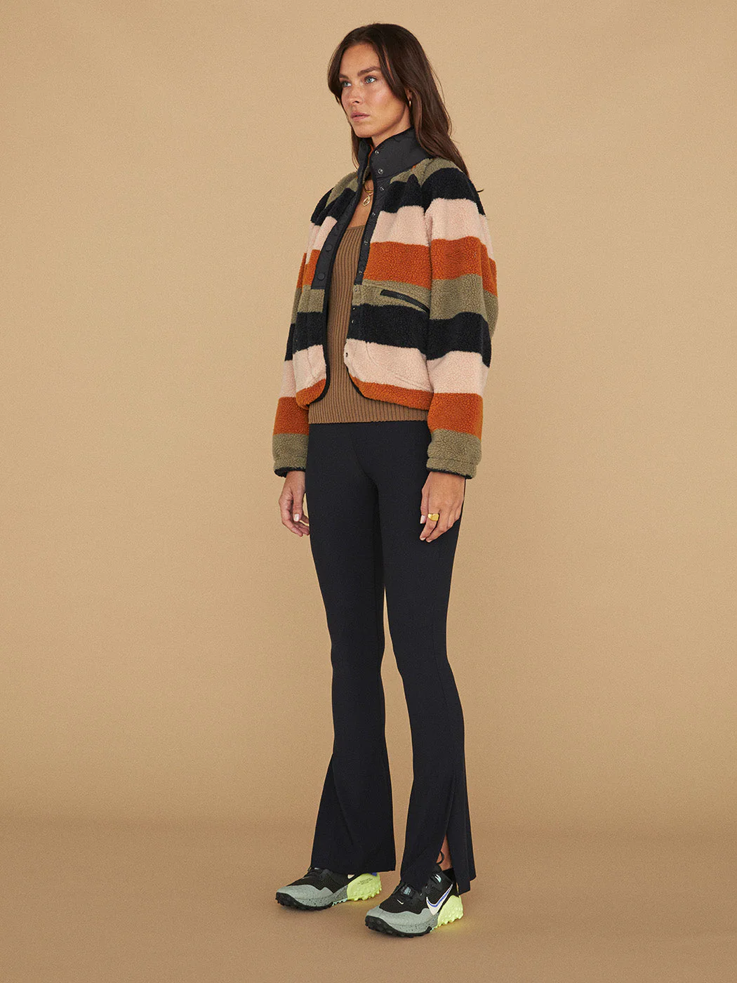 Hit The Slopes Printed Fleece Jacket - Honey Mallow Combo - Image 4