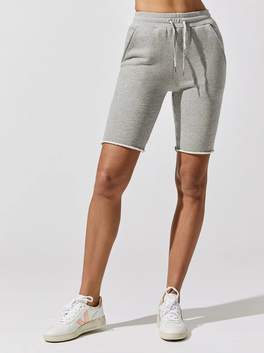 Romy Raw Edge French Terry Bermuda Short - Heather Grey - Image 2