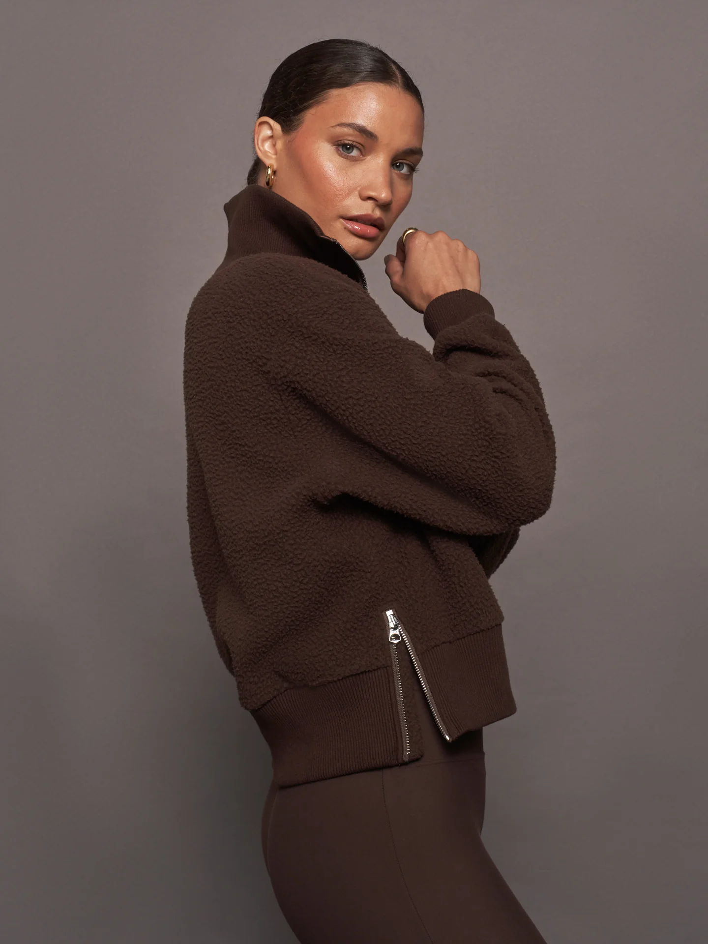 Roselle Half Zip Fleece - Dark Truffle - Image 2