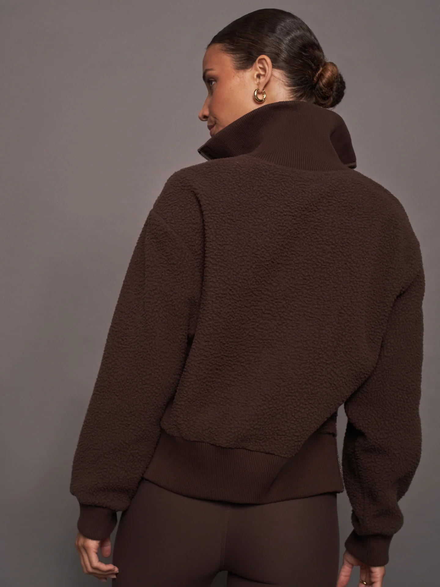 Roselle Half Zip Fleece - Dark Truffle - Image 3