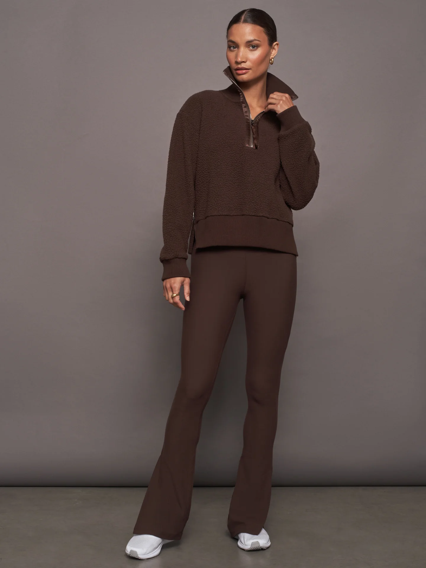 Roselle Half Zip Fleece - Dark Truffle - Image 4