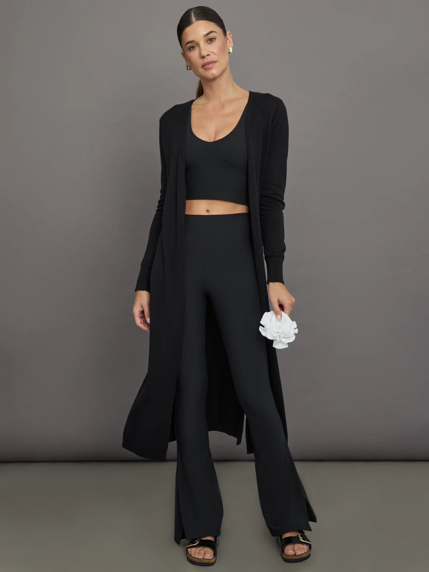 Rosette Longline Sweater - Black - Image 5