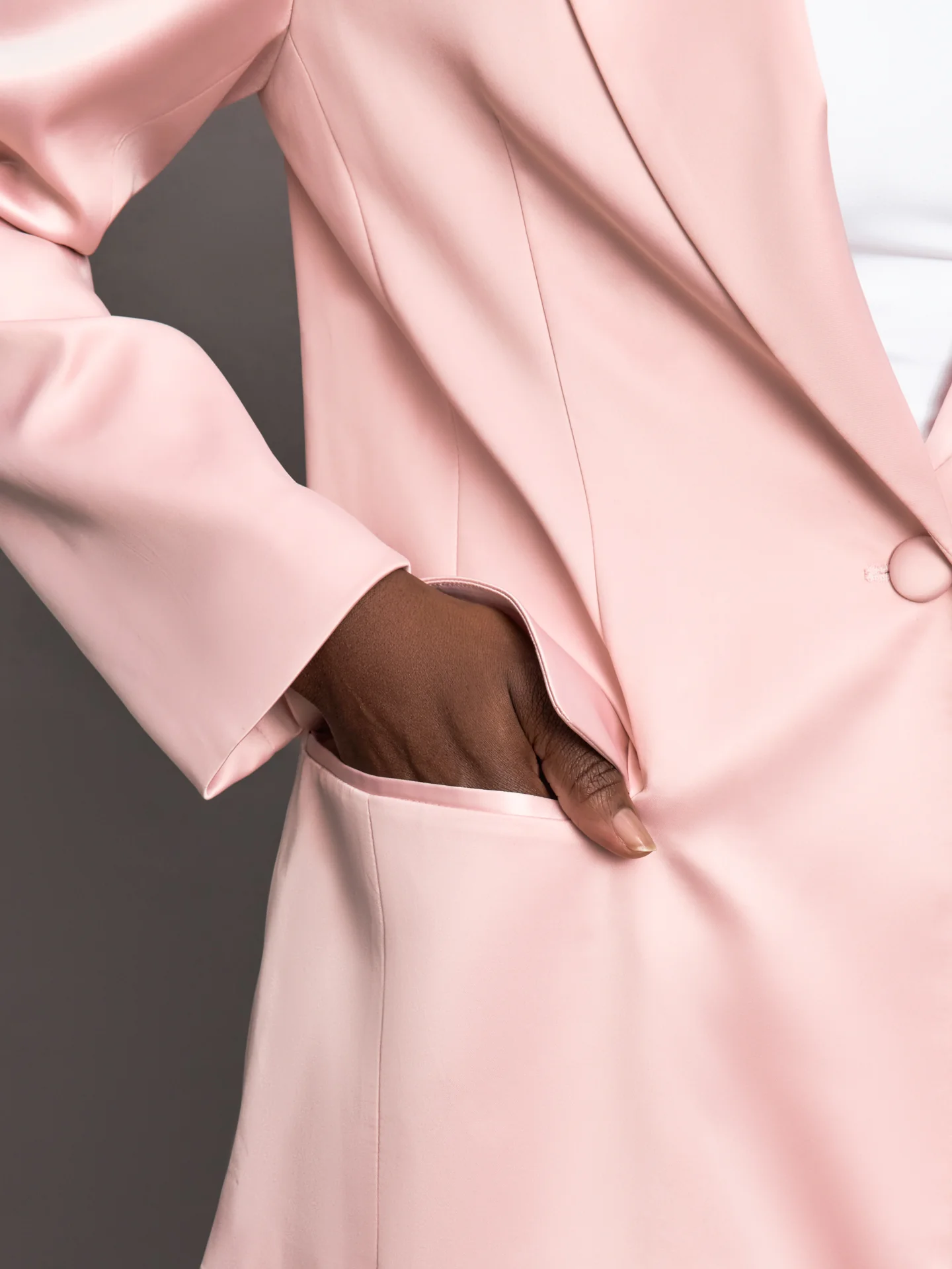 Satin Blazer - Blush - Image 5