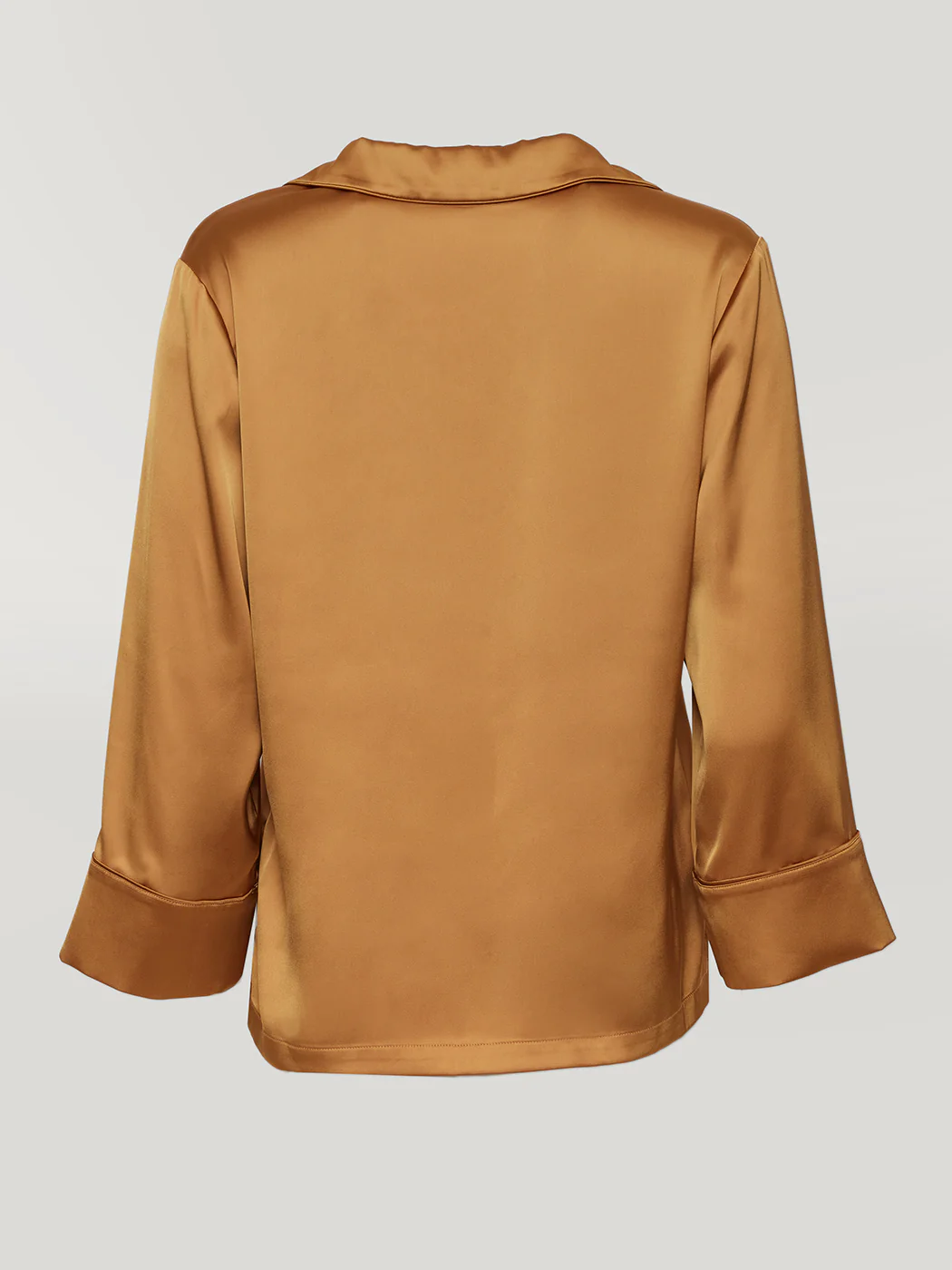 Satin Short Sleeve Resort Top - Rust - Image 5