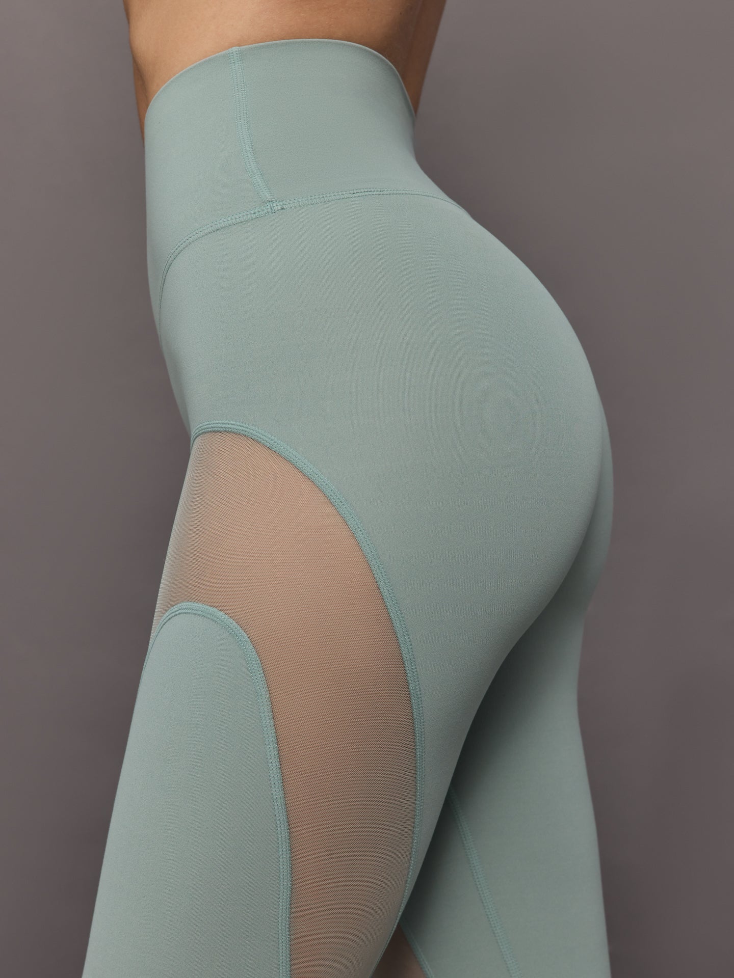 Sheer Spliced Legging in Melt - Sage - Image 2