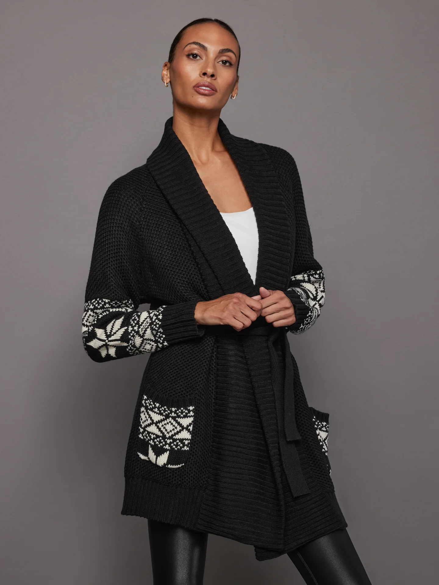 Shiloh Southwestern Cardi - Black - Image 2