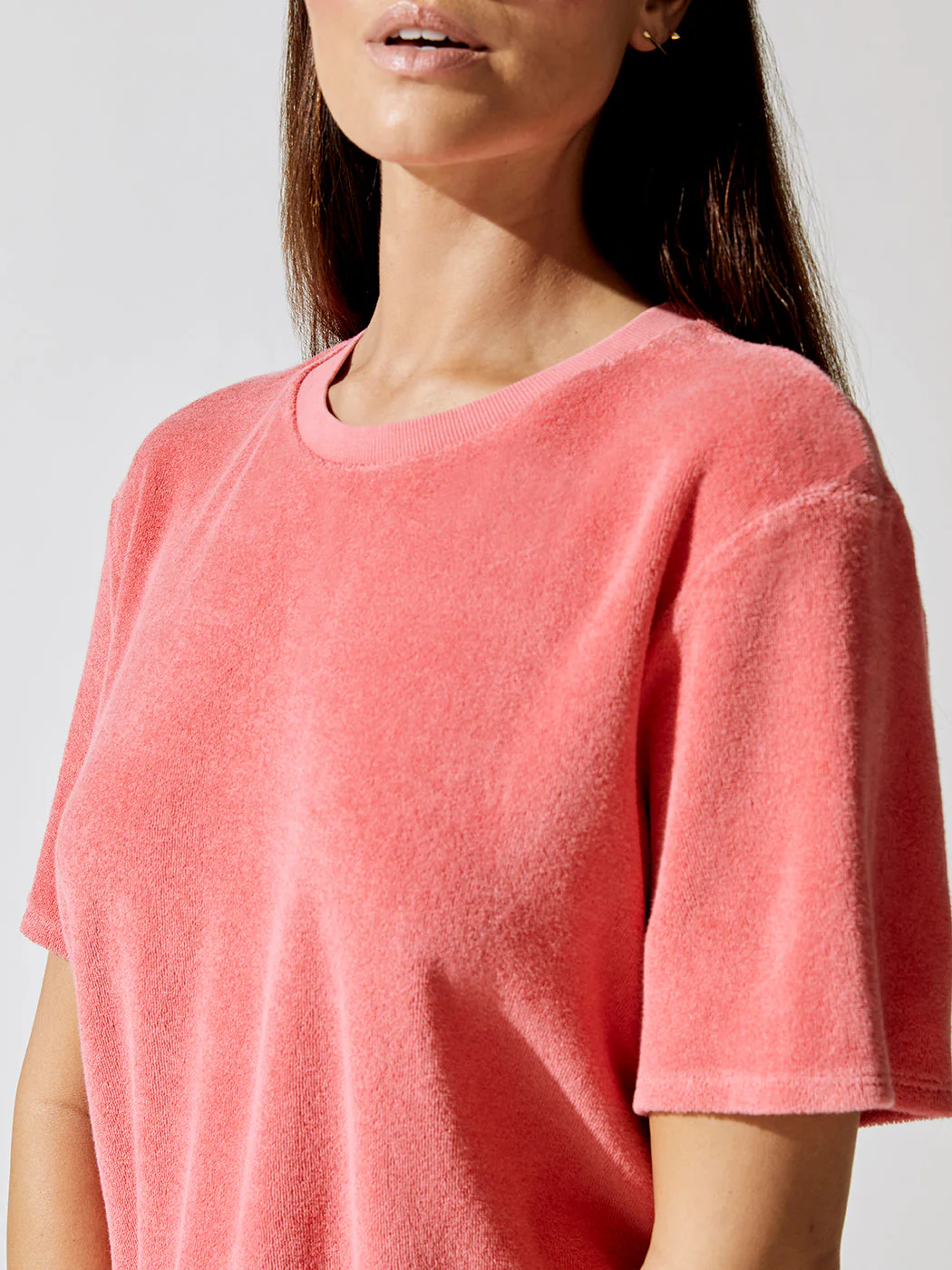 Donna Loop Terry Oversized Tee - Strawberry - Image 4