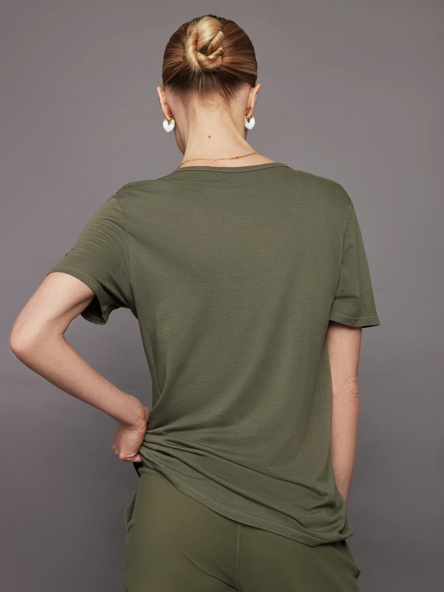 Short Sleeve Pocket Tee - Olive - Image 2