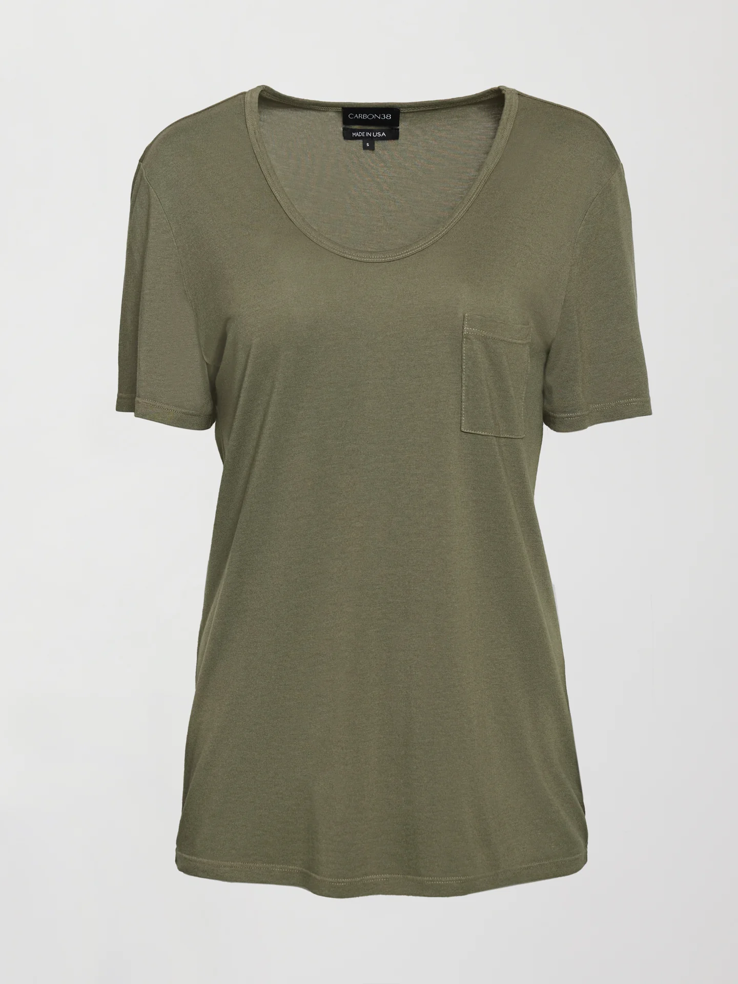 Short Sleeve Pocket Tee - Olive - Image 7