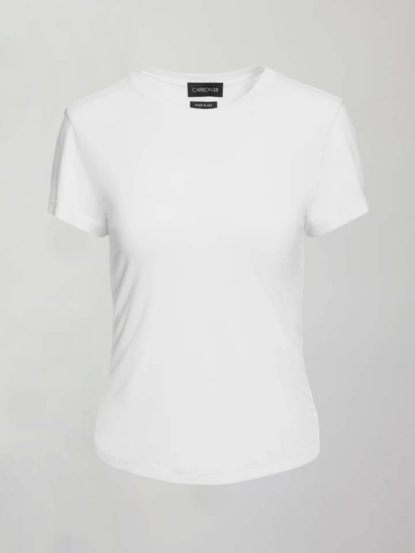 Short Sleeve Ruched Tee - White - Image 7