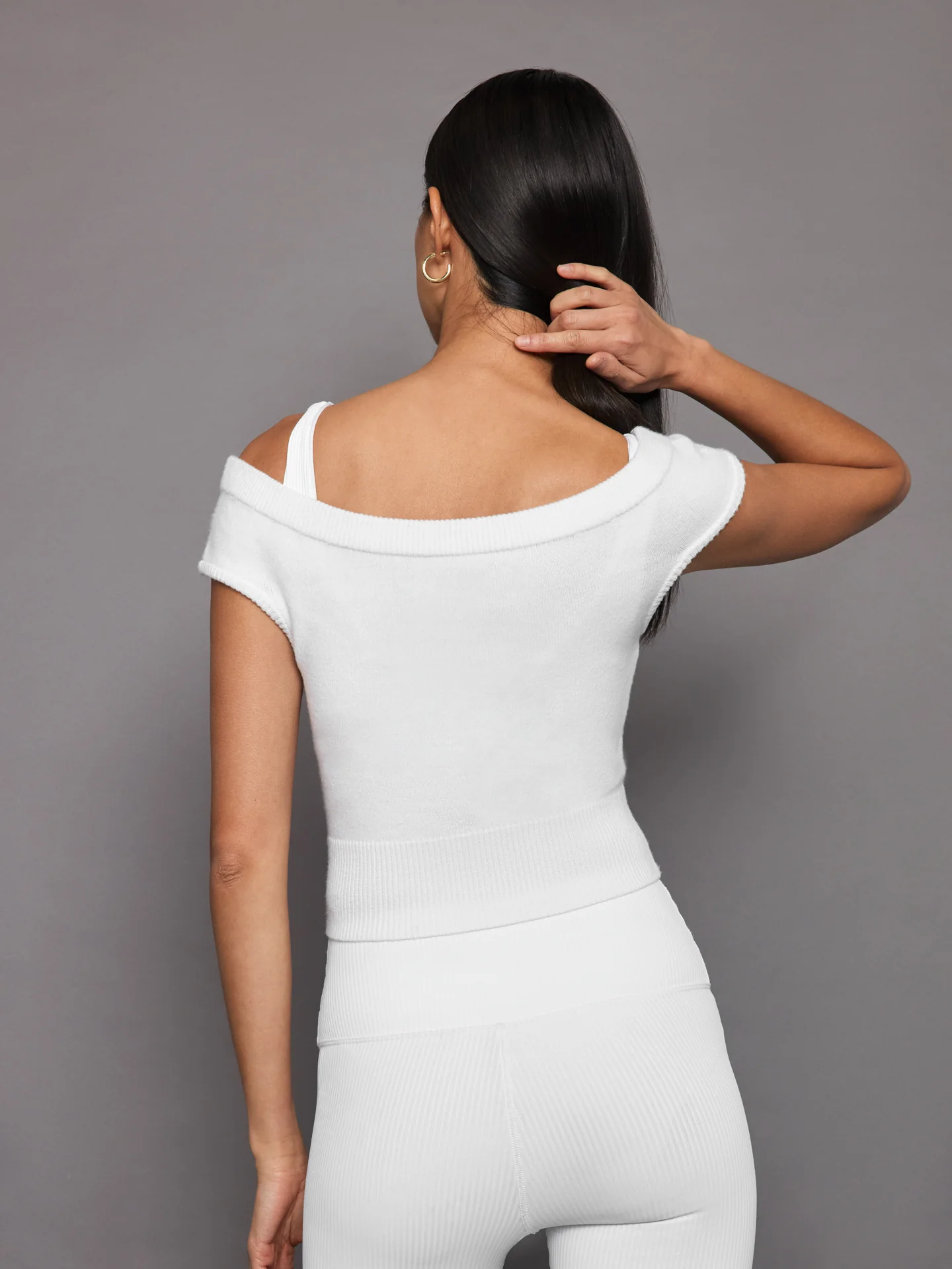 Short Sleeve Sweater - White - Image 2