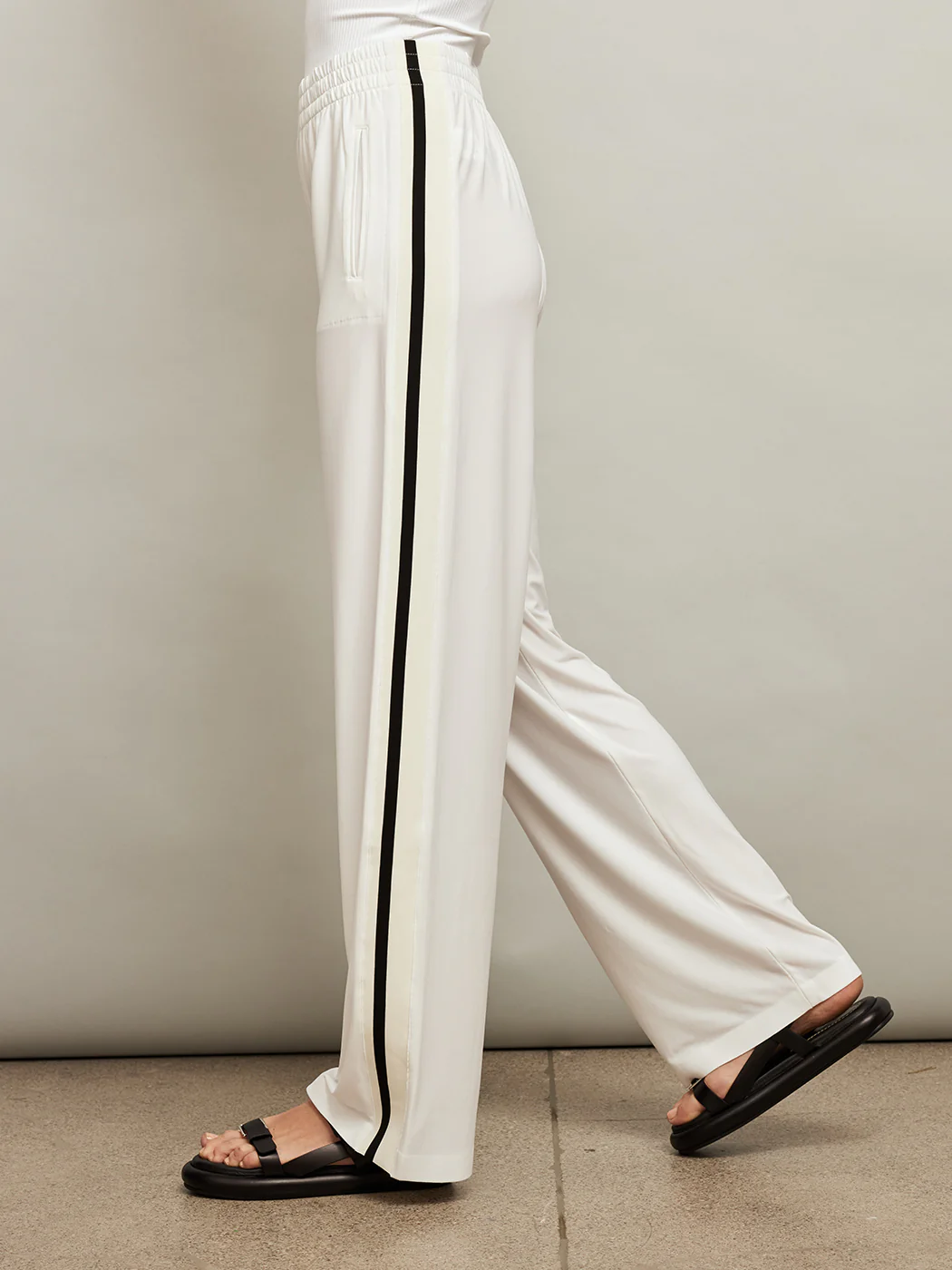 Side Stripe Boyfriend Sweatpant - Snow White/Offset Stripe - Image 4