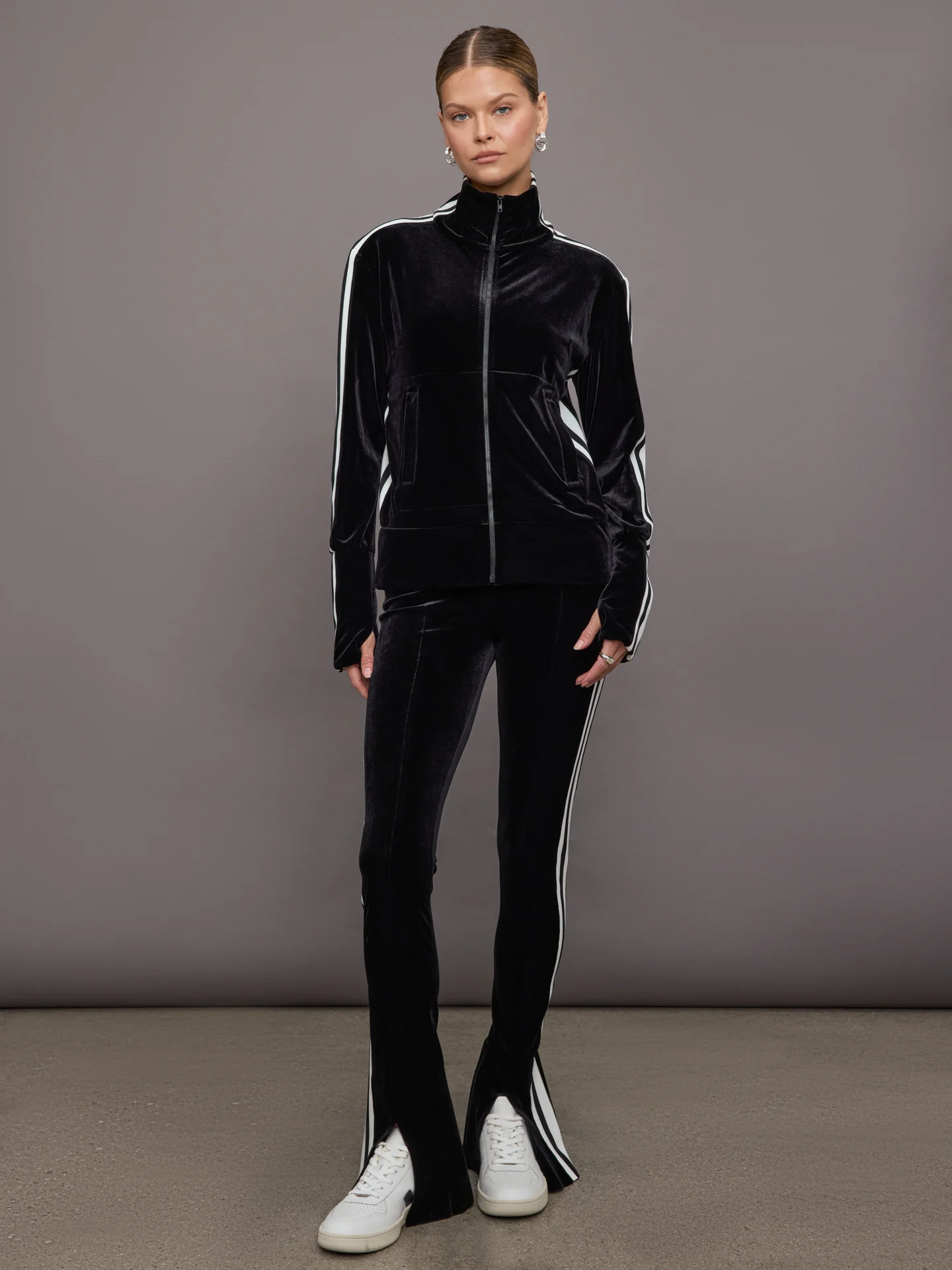 Side Stripe Spat Legging - Black/Offset Stripe - Image 6