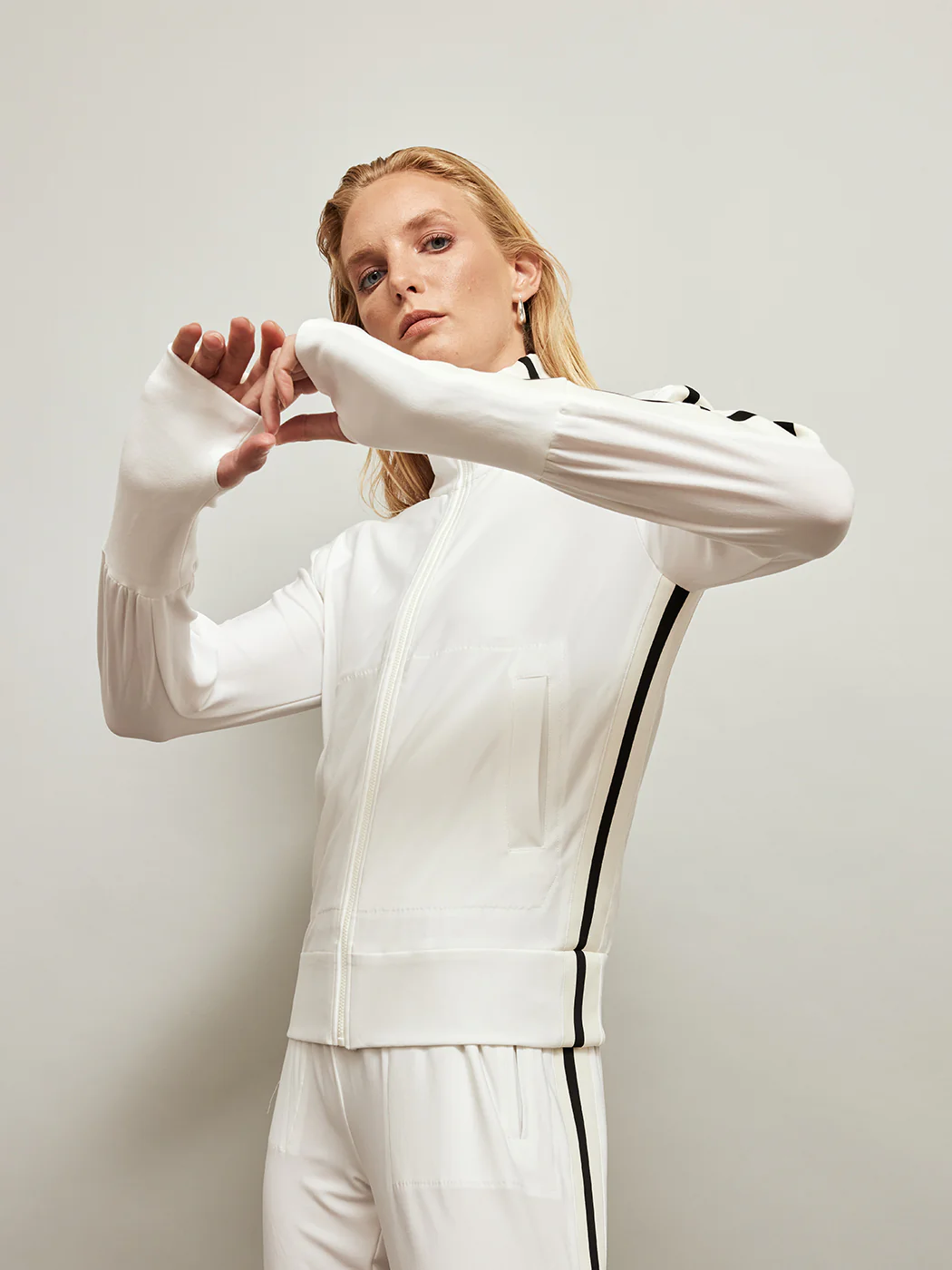 Side Stripe Turtle Jacket - Snow White/Offset Stripe - Image 2