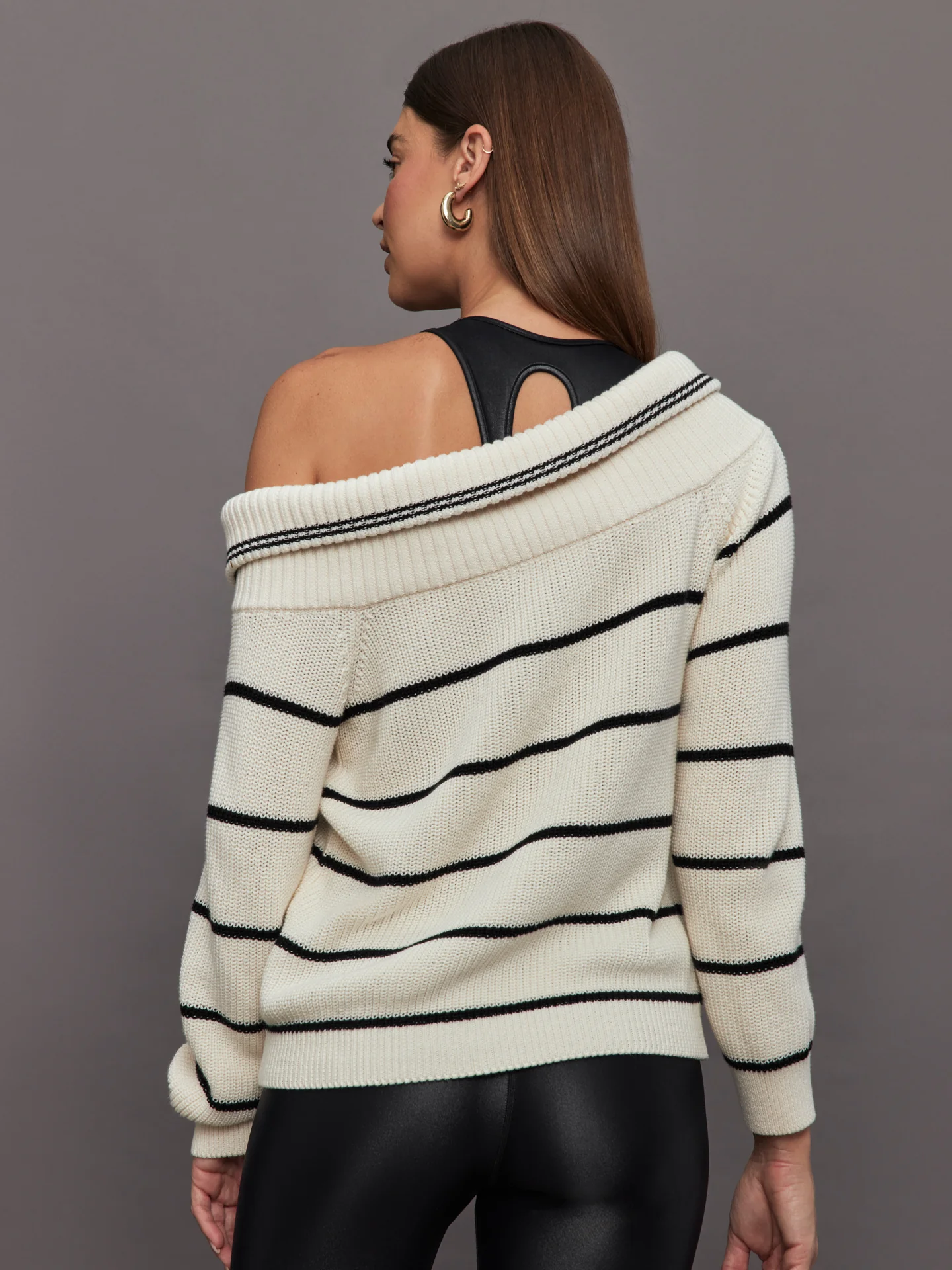 Sierra Off Shoulder Striped Pullover - Sea Salt Multi - Image 4