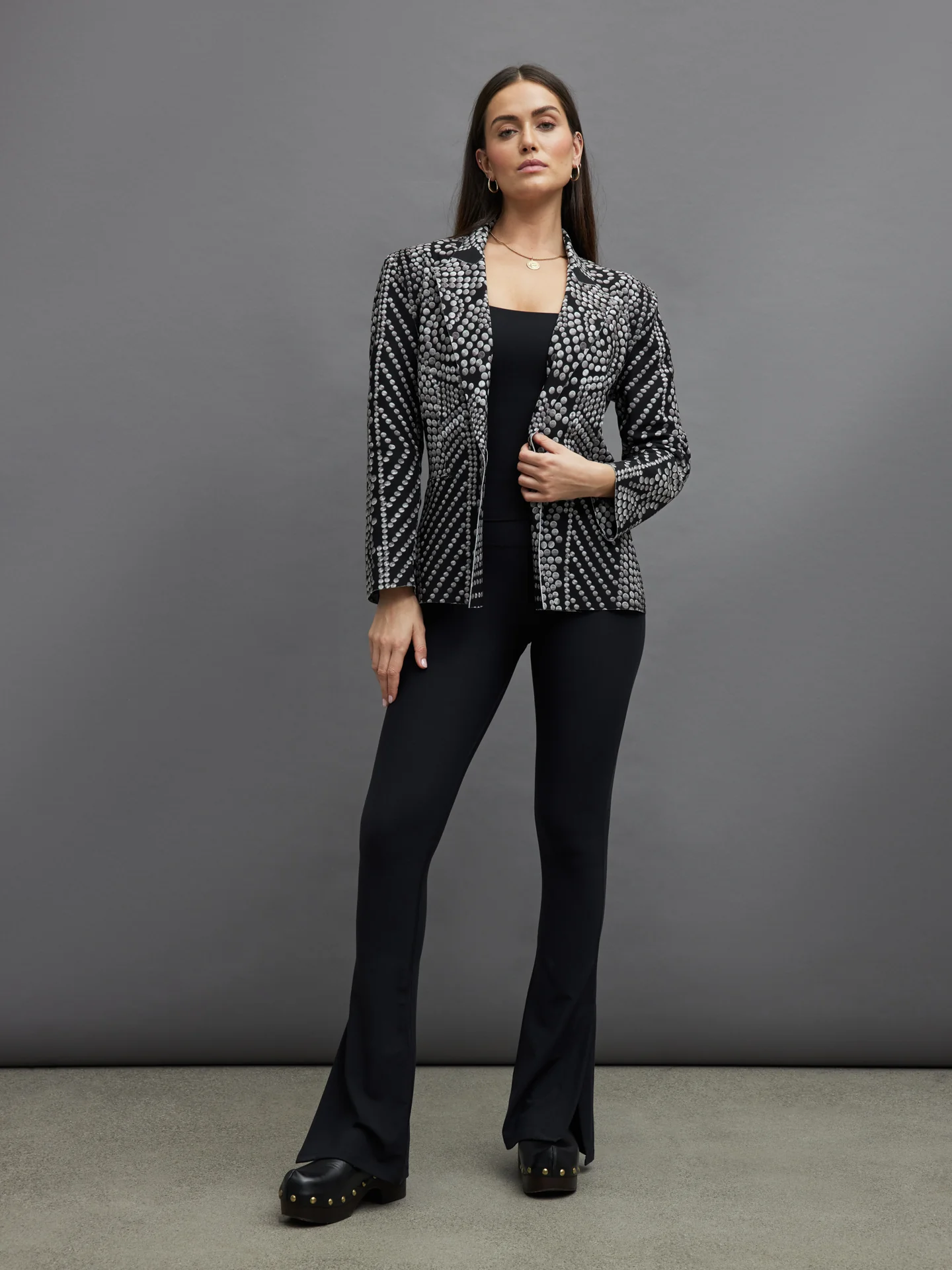 SINGLE BREASTED STRAIGHT FIT JACKET - STUDS - Image 5