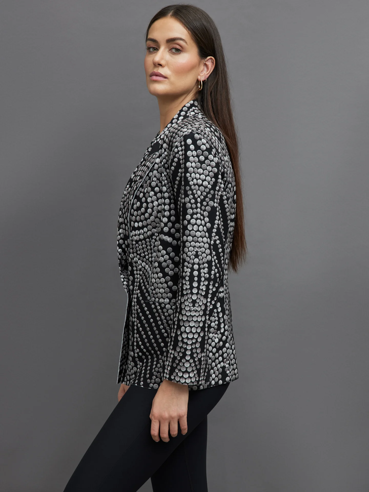 SINGLE BREASTED STRAIGHT FIT JACKET - STUDS - Image 8
