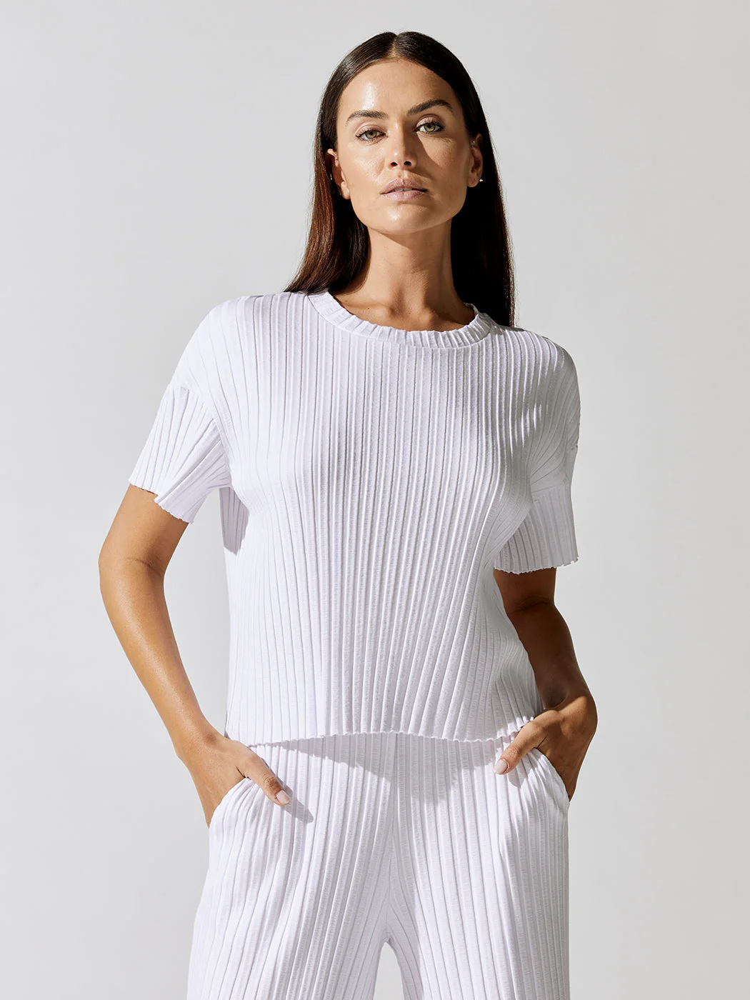 Siro Rib Boxy Tee - White