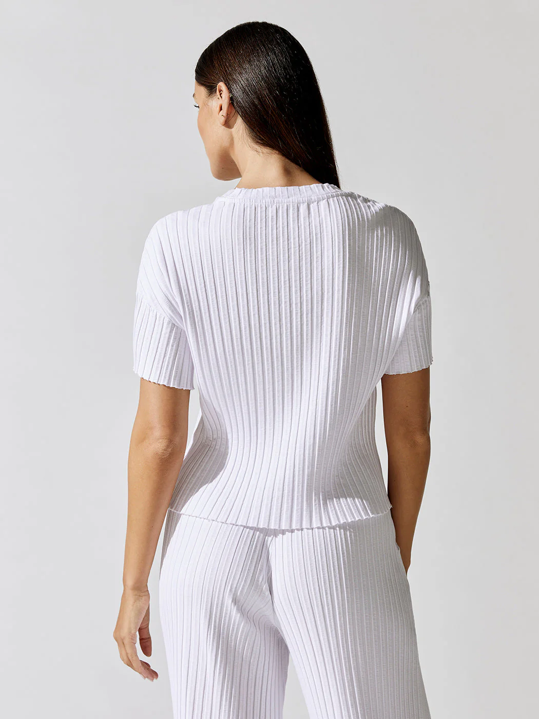 Siro Rib Boxy Tee - White - Image 4