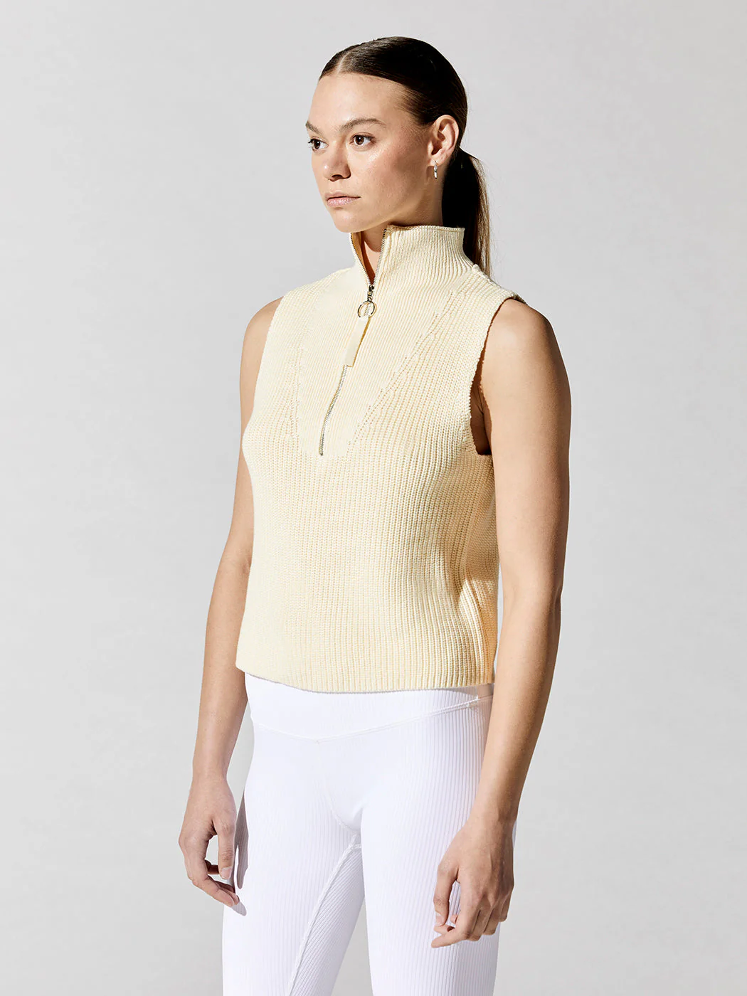 Sleeveless Half Zip - Butter - Image 2