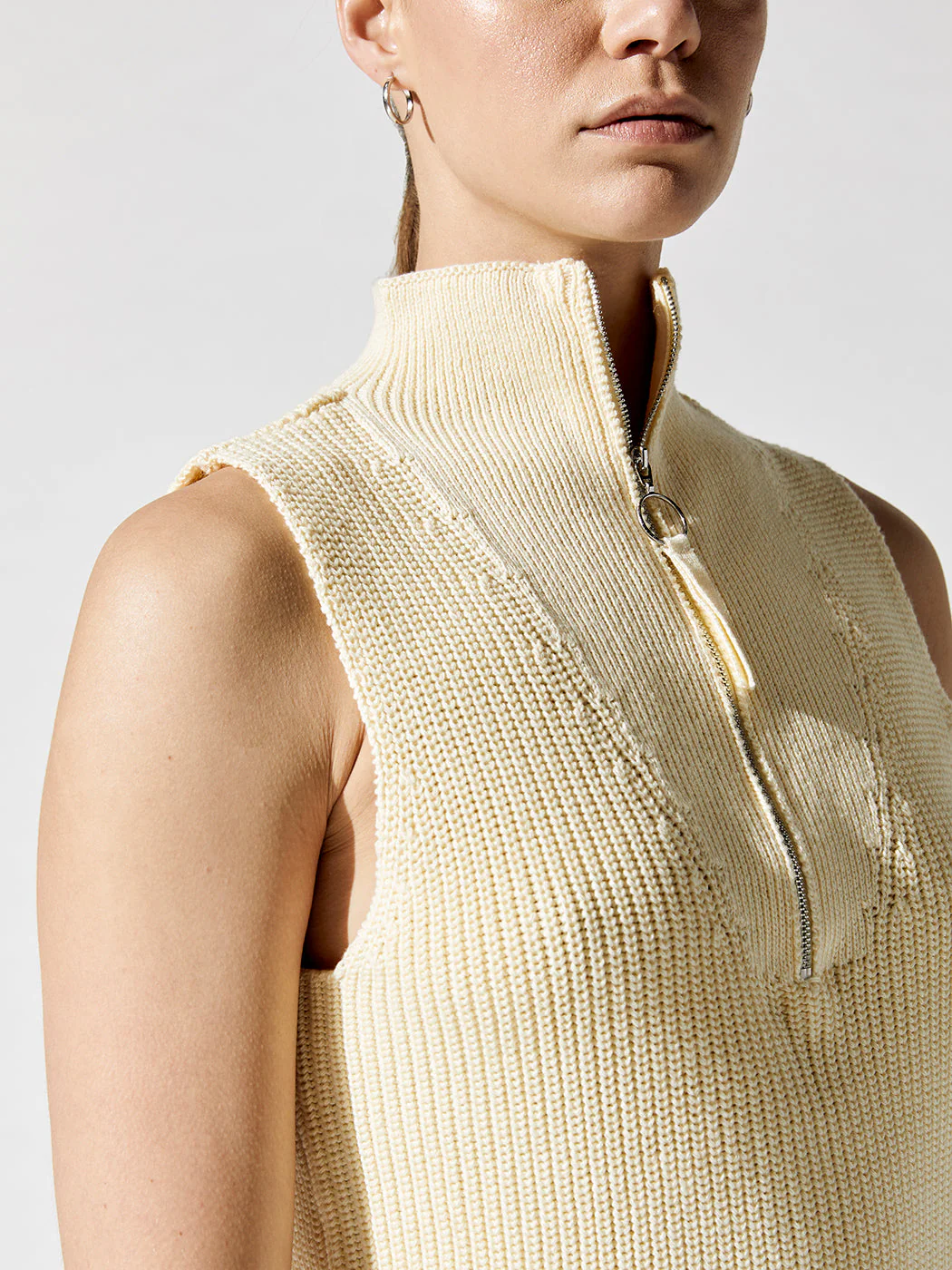 Sleeveless Half Zip - Butter - Image 4