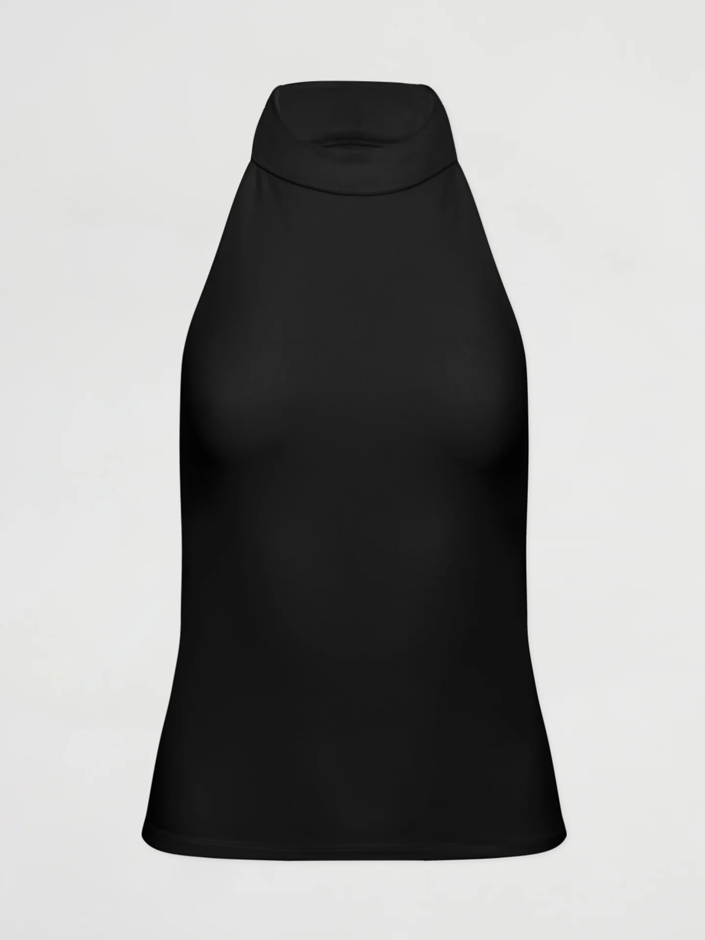 SLEEVELESS MOCK NECK TOP IN MELT - BLACK - Image 5