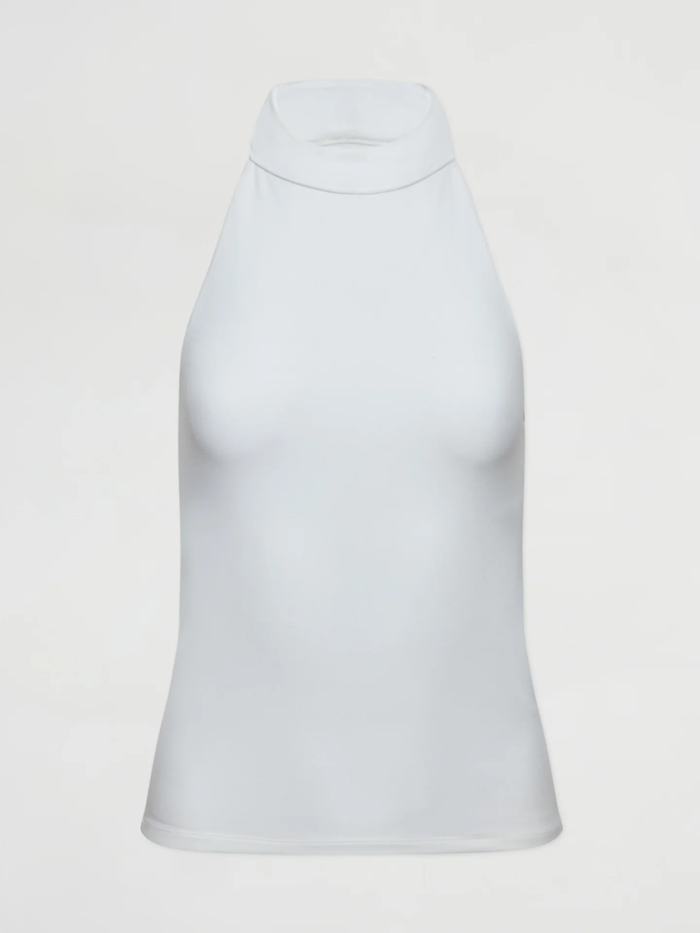 SLEEVELESS MOCK NECK TOP IN MELT - WHITE - Image 7