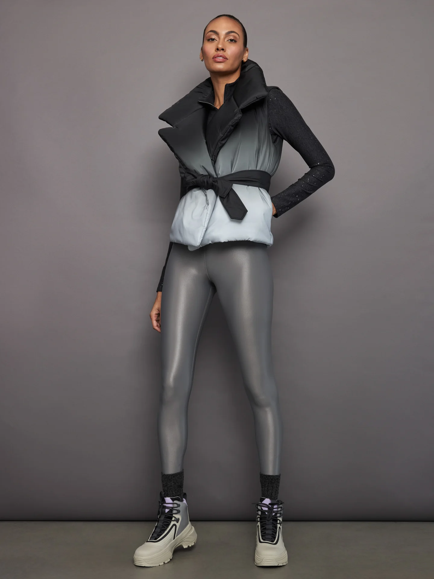 Sleeveless Sleeping Bag Vest - Black/Grey Ombre - Image 5