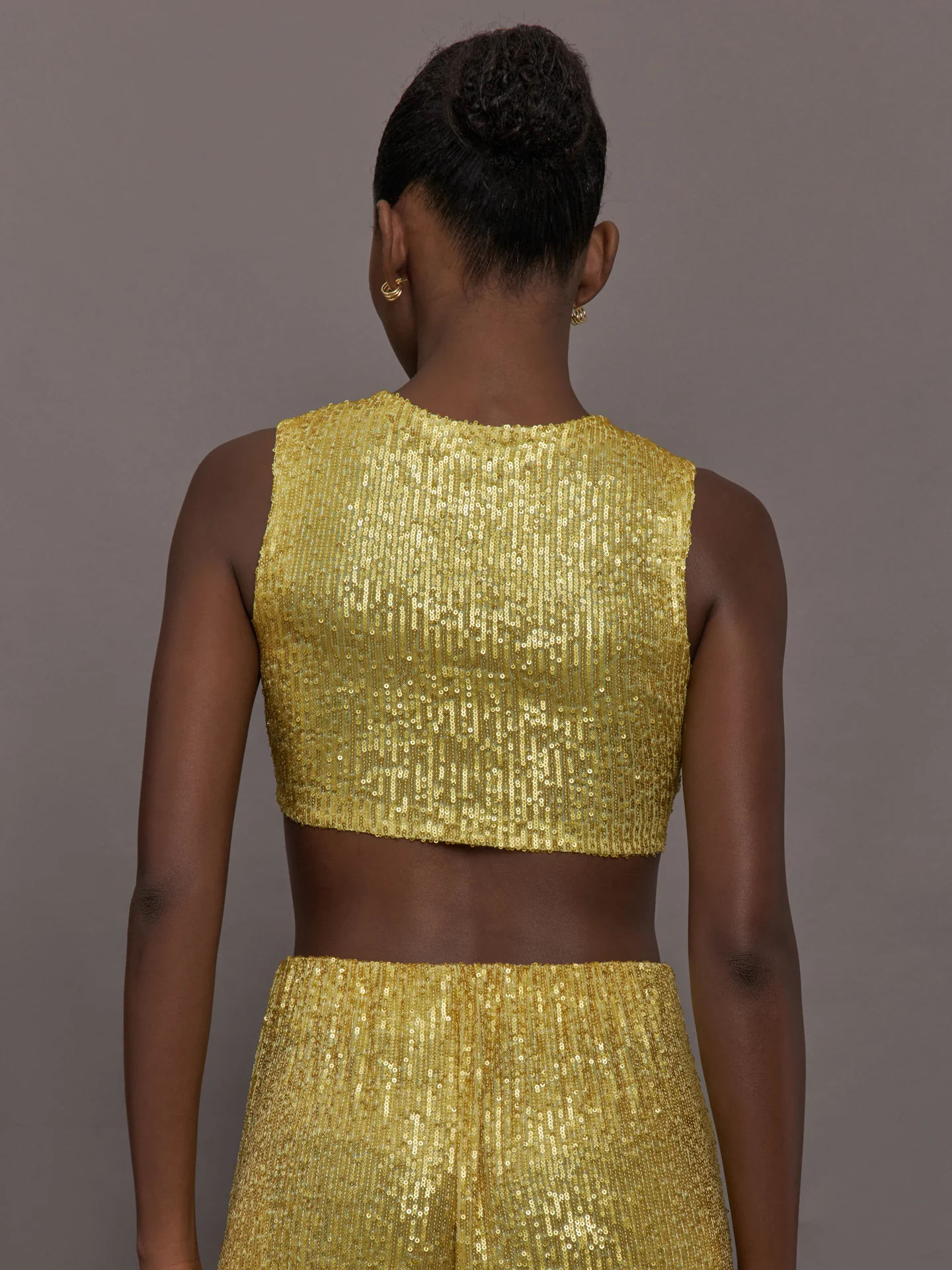 Sleeveless Slim Fit Cropped Top - Asparagus - Image 5