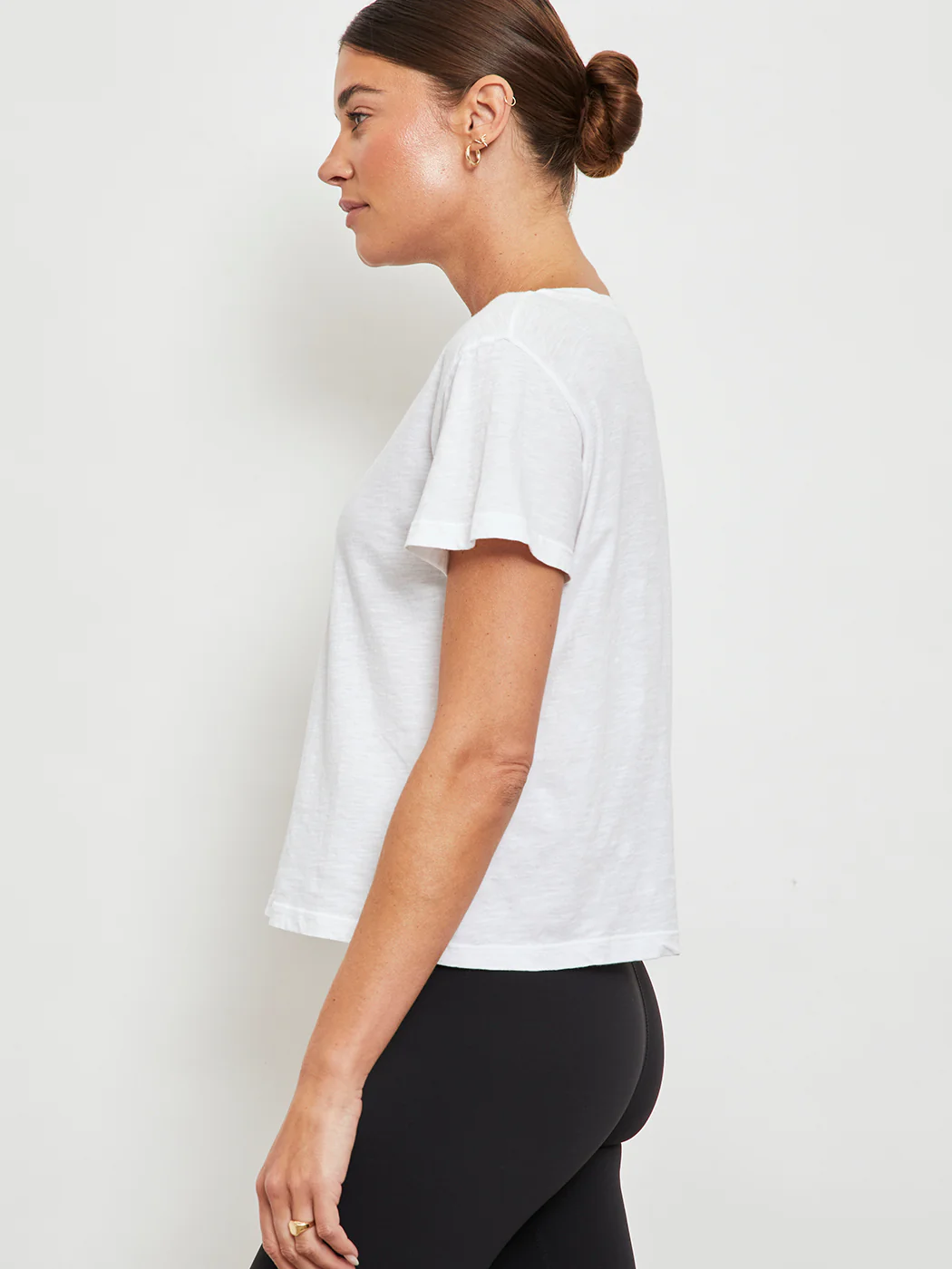 Slub Short Sleeve Crew Neck Tee - White - Image 3