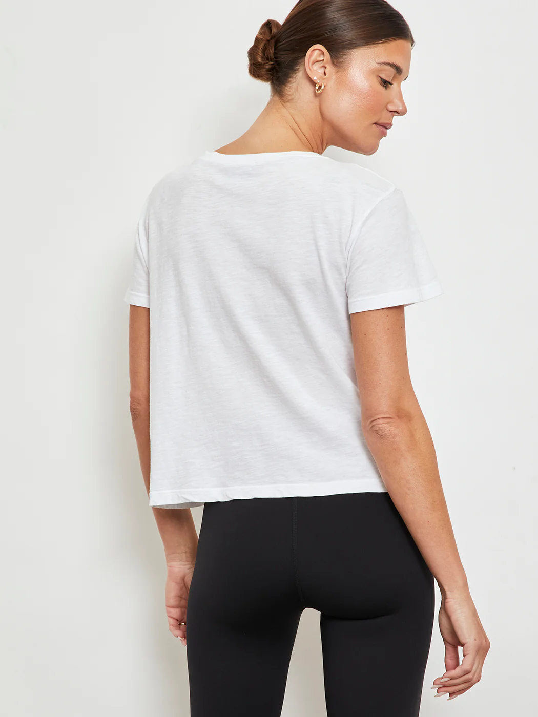 Slub Short Sleeve Crew Neck Tee - White - Image 4