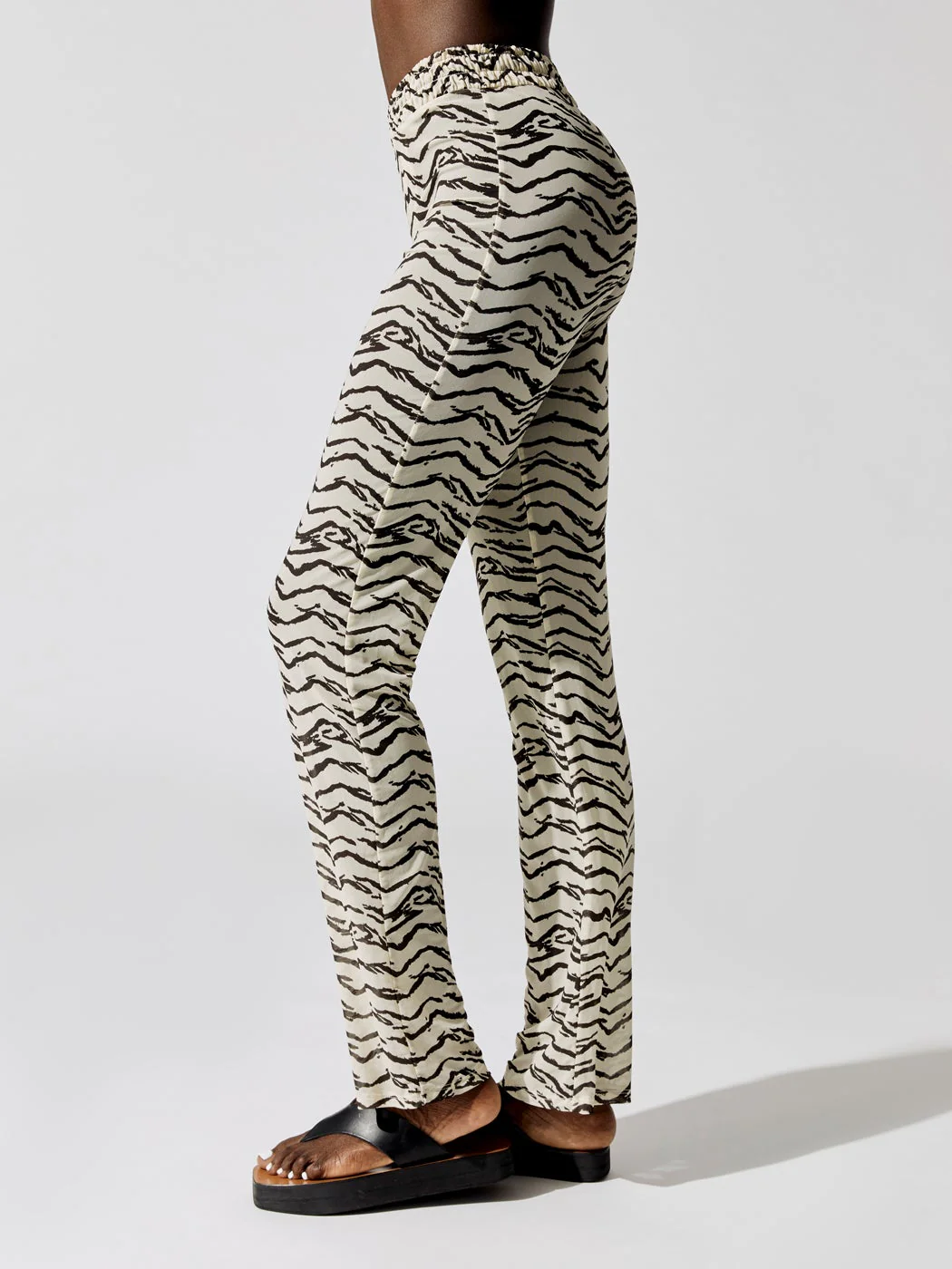 Smocked Mesh Pant - Off White Tiger