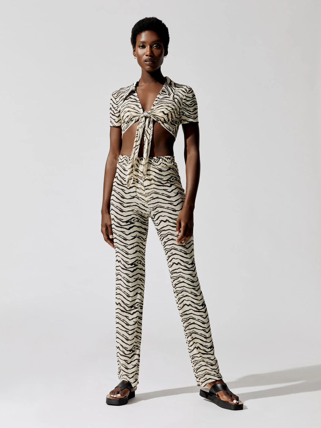 Smocked Mesh Pant - Off White Tiger - Image 2