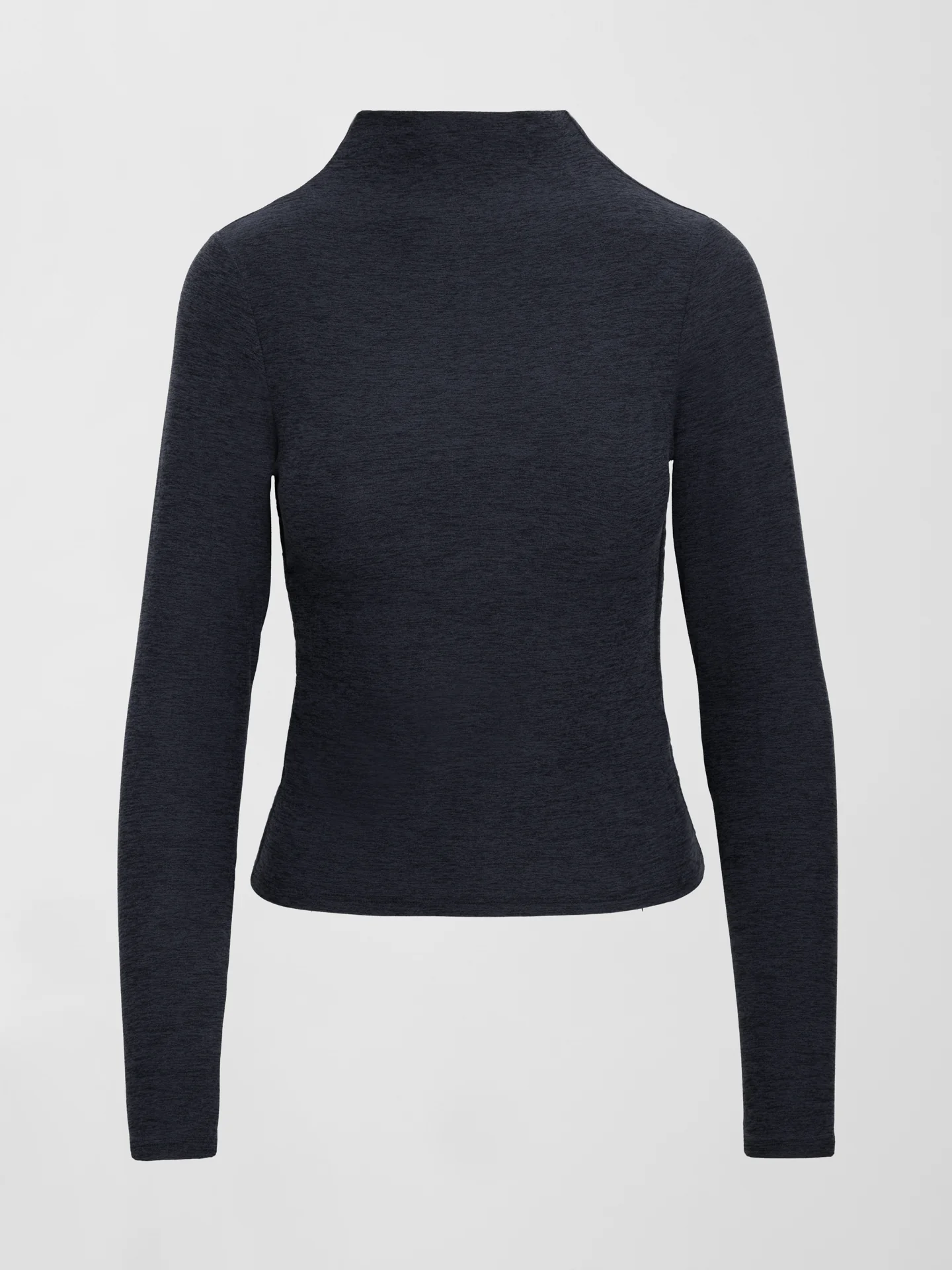 Mock Neck Long Sleeve in Soft Luxe - Heather Black - Image 7