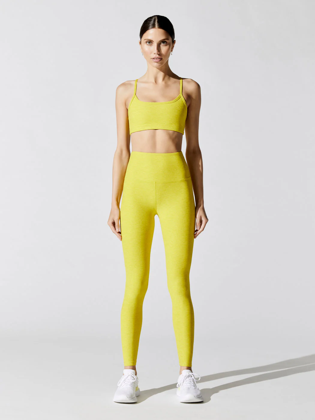 Spacedye Slim Racerback Bra - Lemon Citron - Image 2