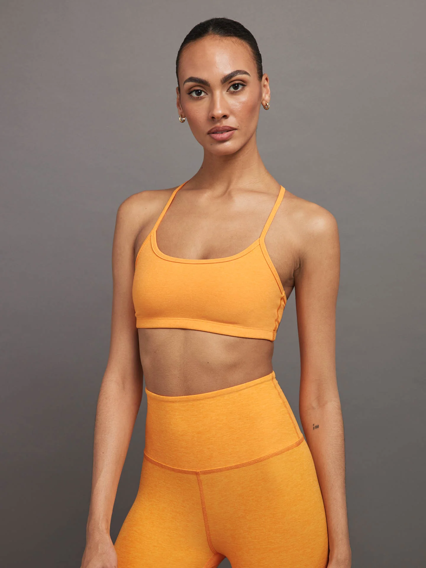 Spacedye Slim Racerback Bra - MANGO POP HEATHER